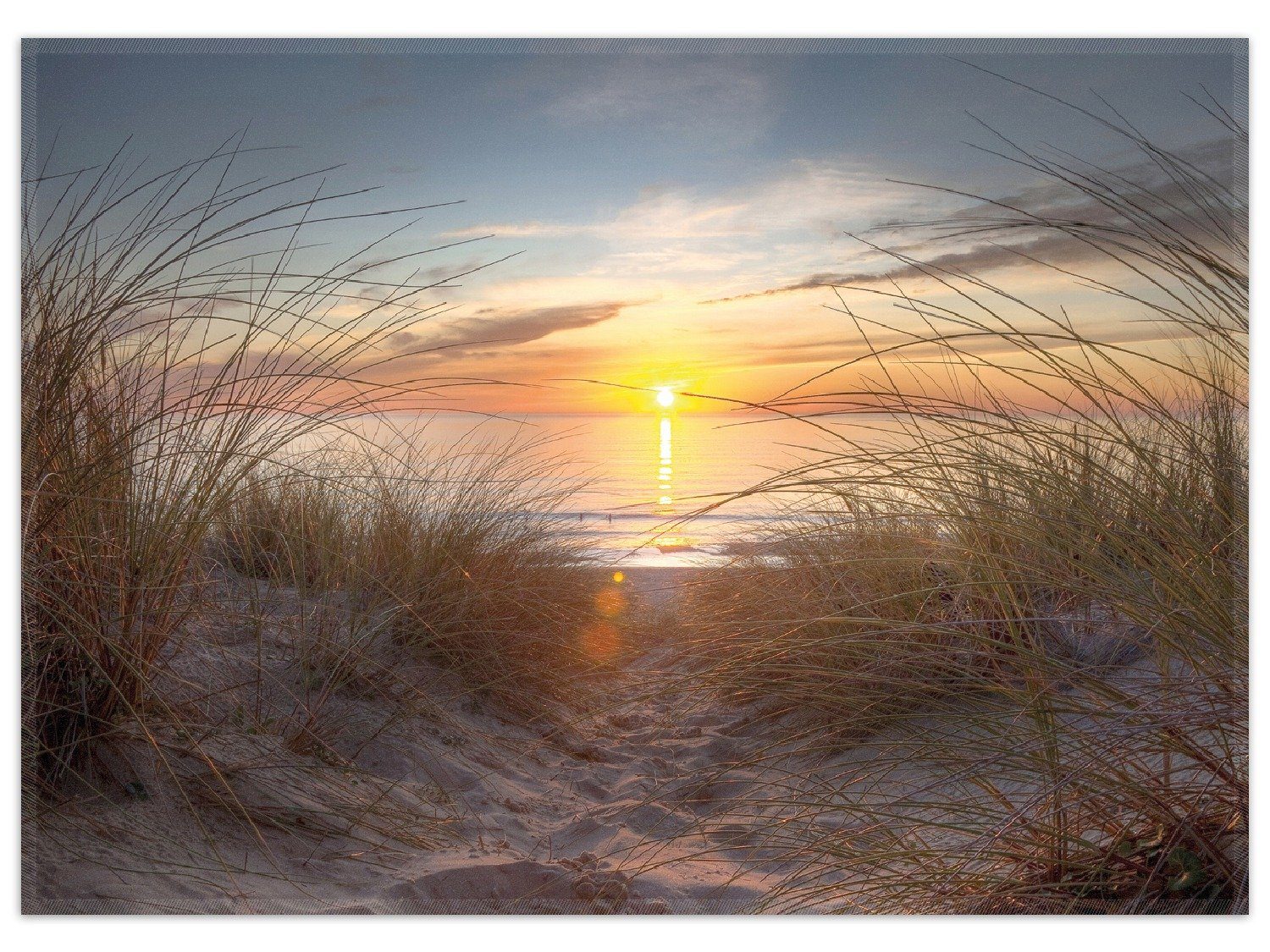 Teppich Sonnenuntergang am Strand, Wallario, rechteckig, rutschfest