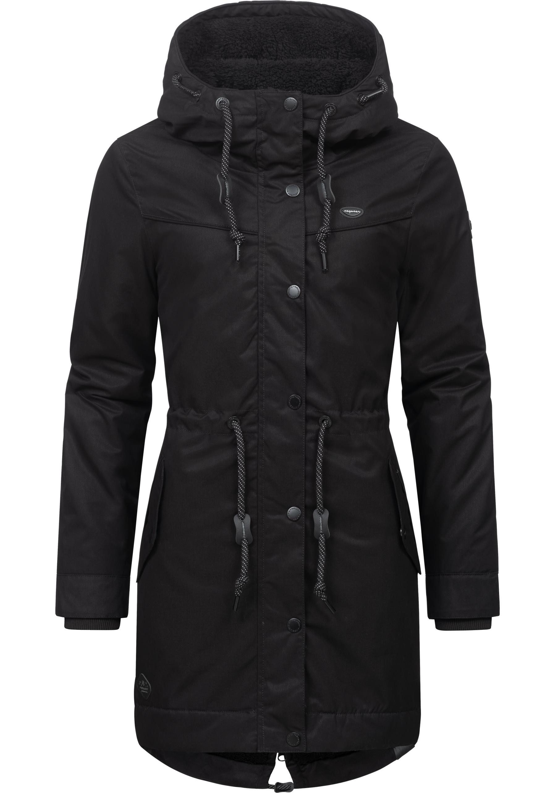 Ragwear Winterjacke YM-Canny stylischer Damen Kurzmantel Parka mit Kapuze