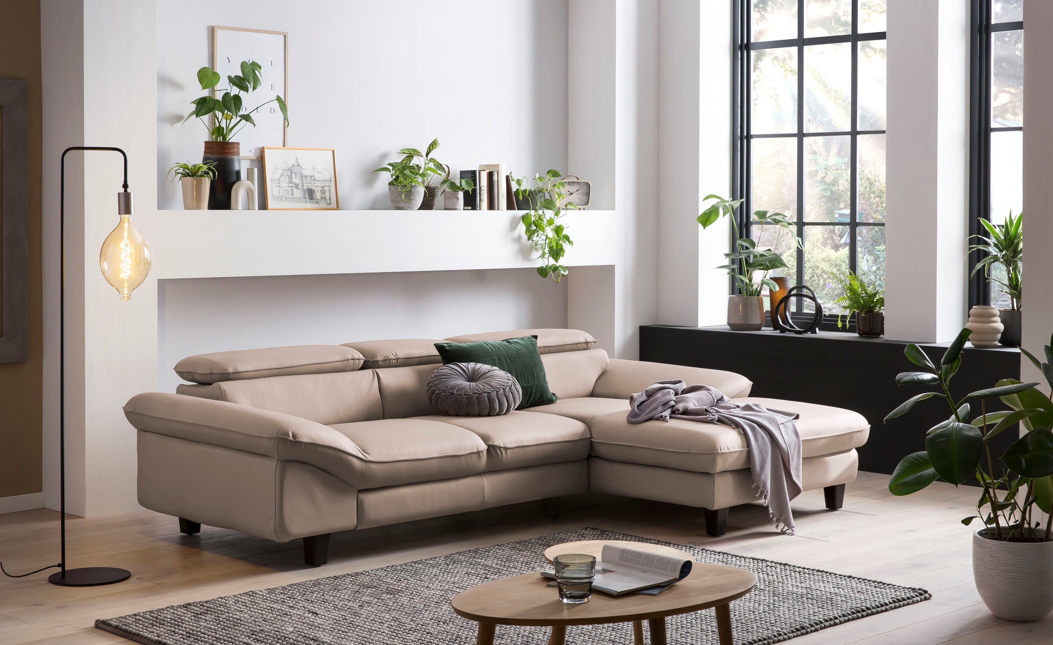 Home affaire Ecksofa Pilot L-Form, mit Kopfteilverstellung, wahlweise mit Bettfunktion & Bettkasten
