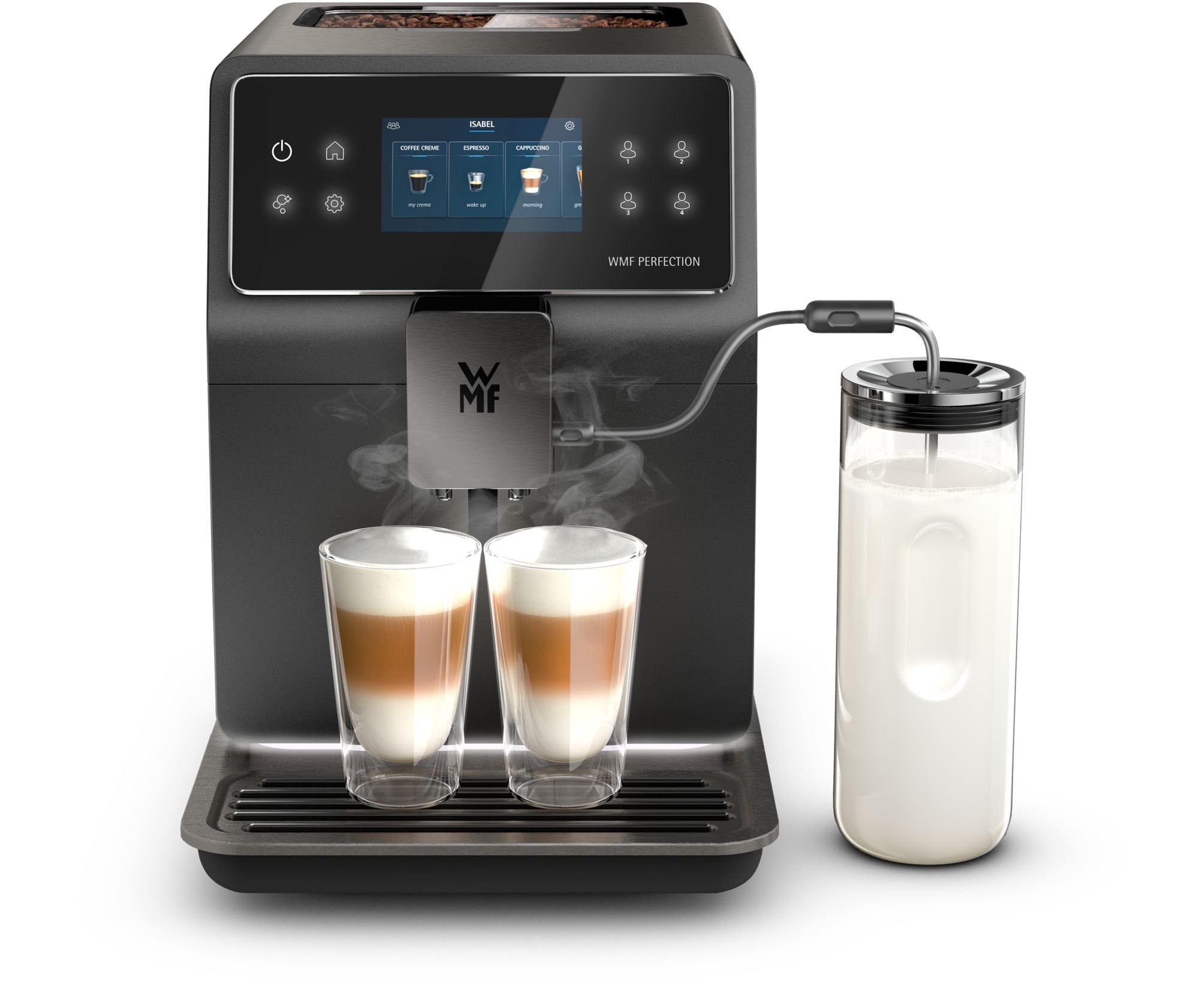 mit Perfection, Kaffeevollautomat Getränkespezialitäten, Edelstahl-Mahlwerk WMF 18 Milchsystem,