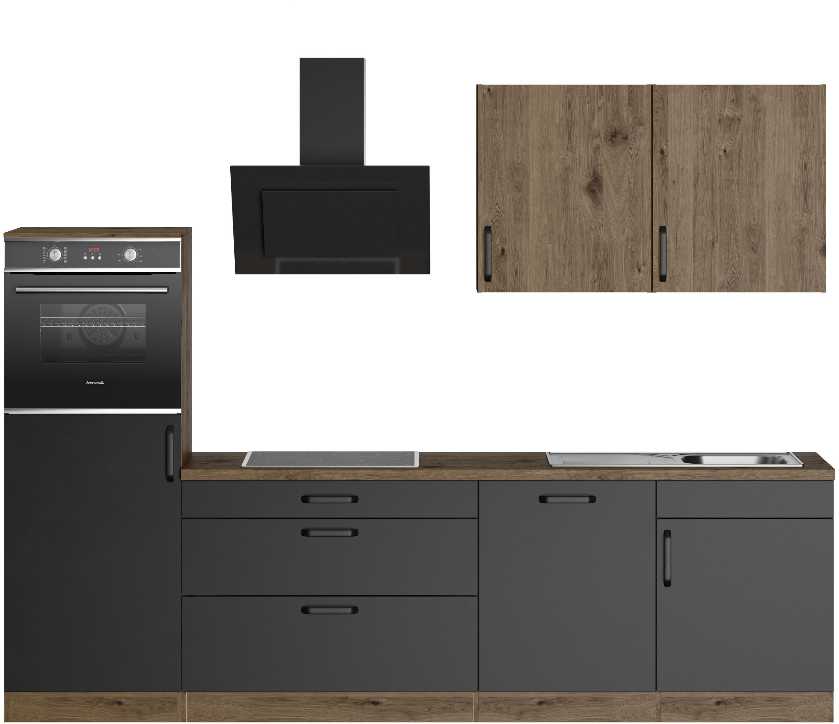 wiho Küchen Küchenzeile Elba, wahlweise mit Hanseatic E-Geräten, Breite 280 günstig online kaufen