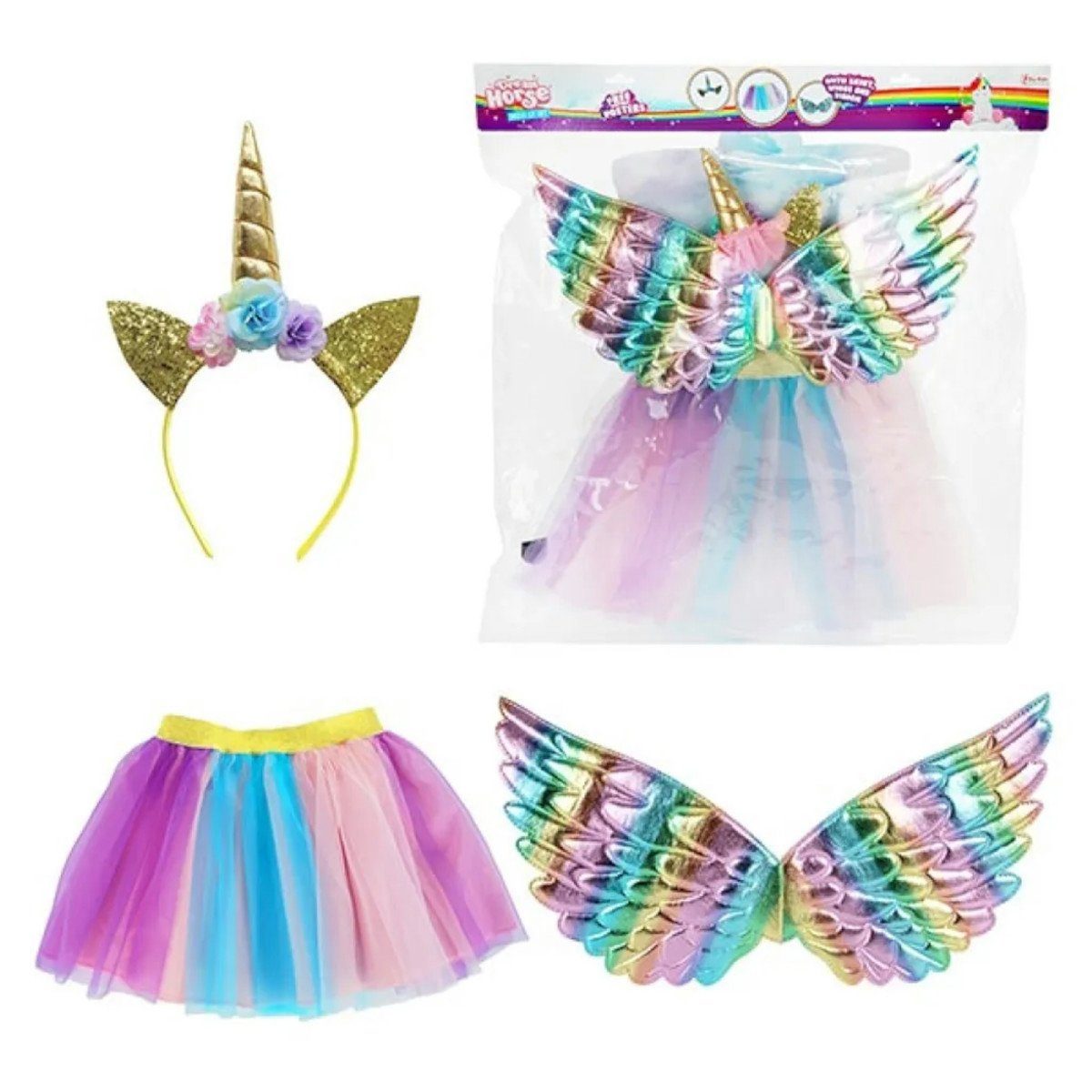 Kostüm DREAM HORSE Kinder Verkleidungsset - Einhorn mit Flügeln + Tutu