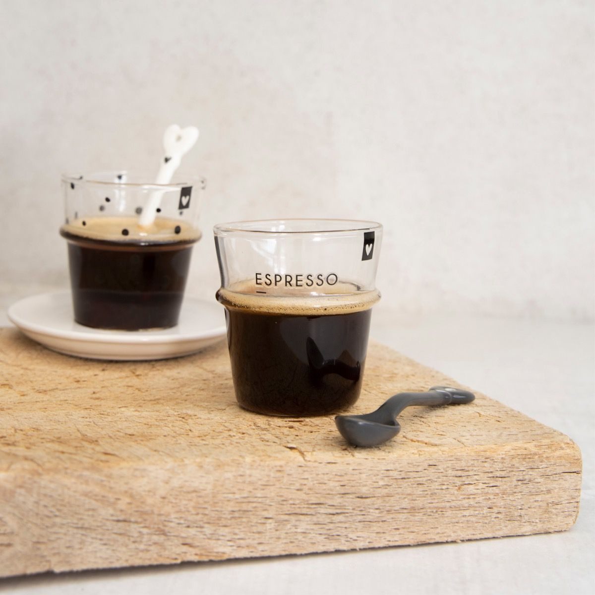 Bastion Collections Espressotasse Matt Schwarz, Keramik, Spülmaschinengeeignet, Schwarz, Herz, H: cm