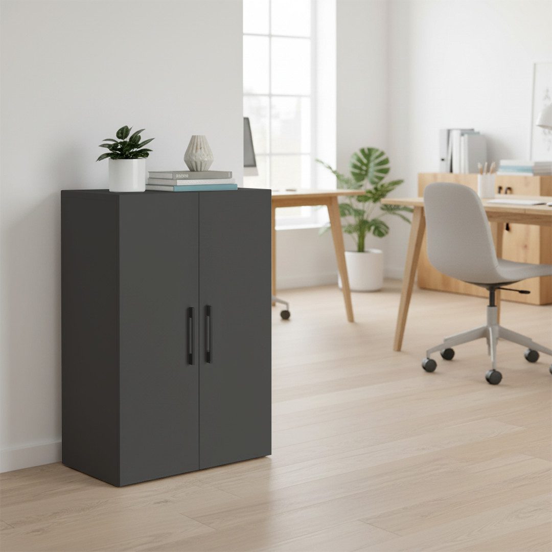 Bellamio Mehrzweckschrank Apol 88 cm hoch (3 Fächer, Anthrazitschwarz) Büro günstig online kaufen