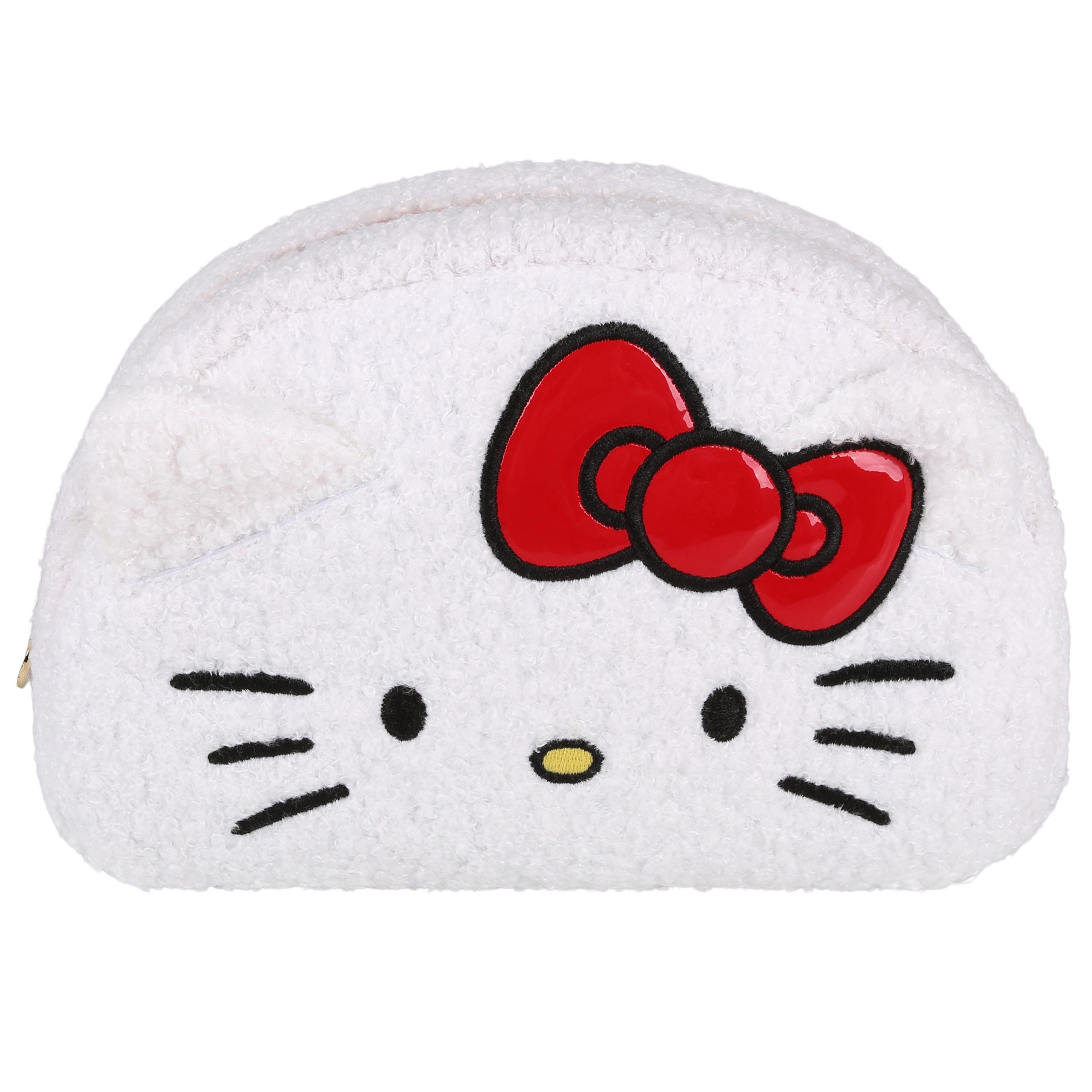 Hello Kitty Kosmetiktasche Hello Kitty weiße Plüsch-Kosmetiktasche, geräumig 22×15×7 cm