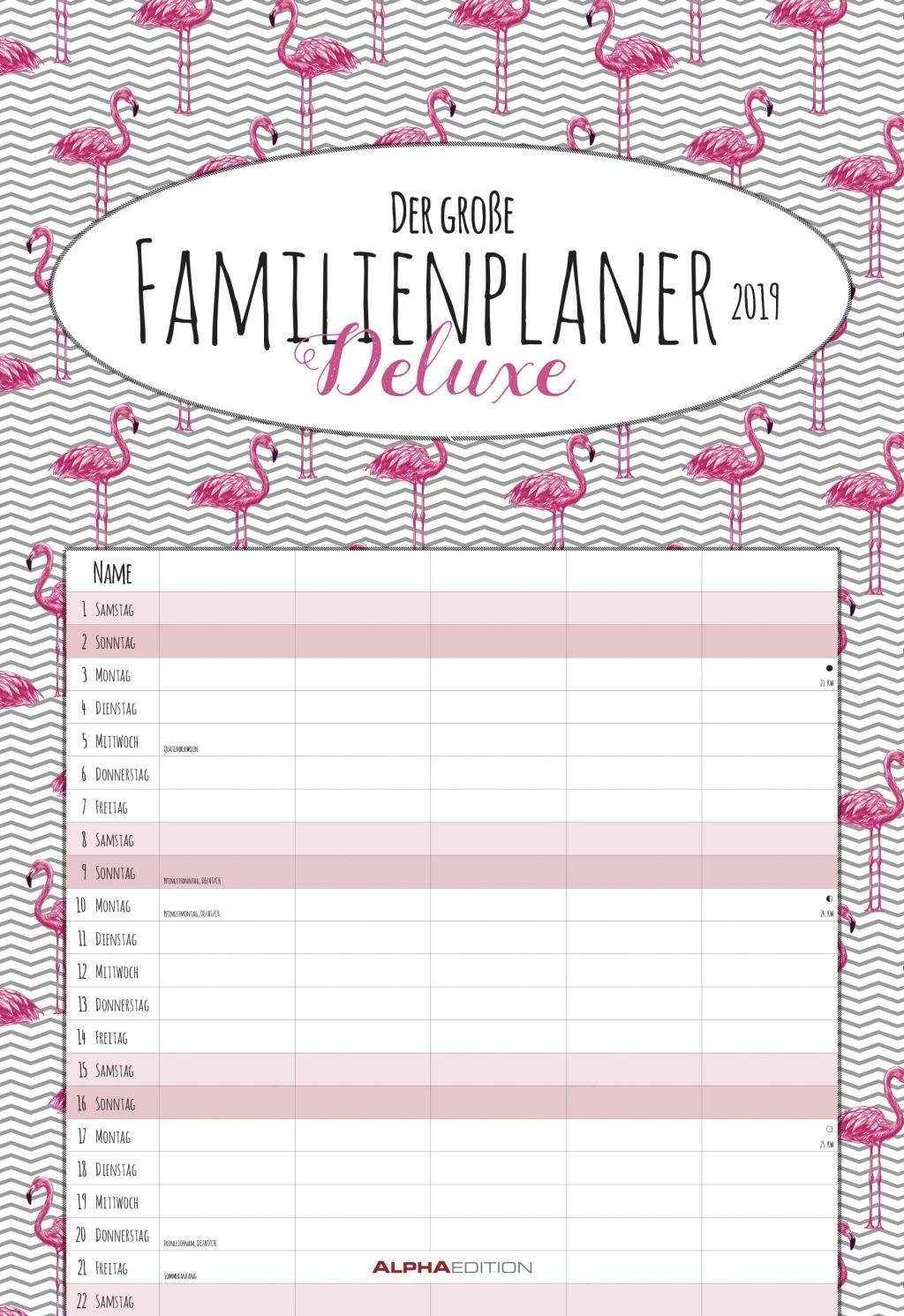 Alpha Edition Familienkalender Der große Familienplaner Deluxe 2019