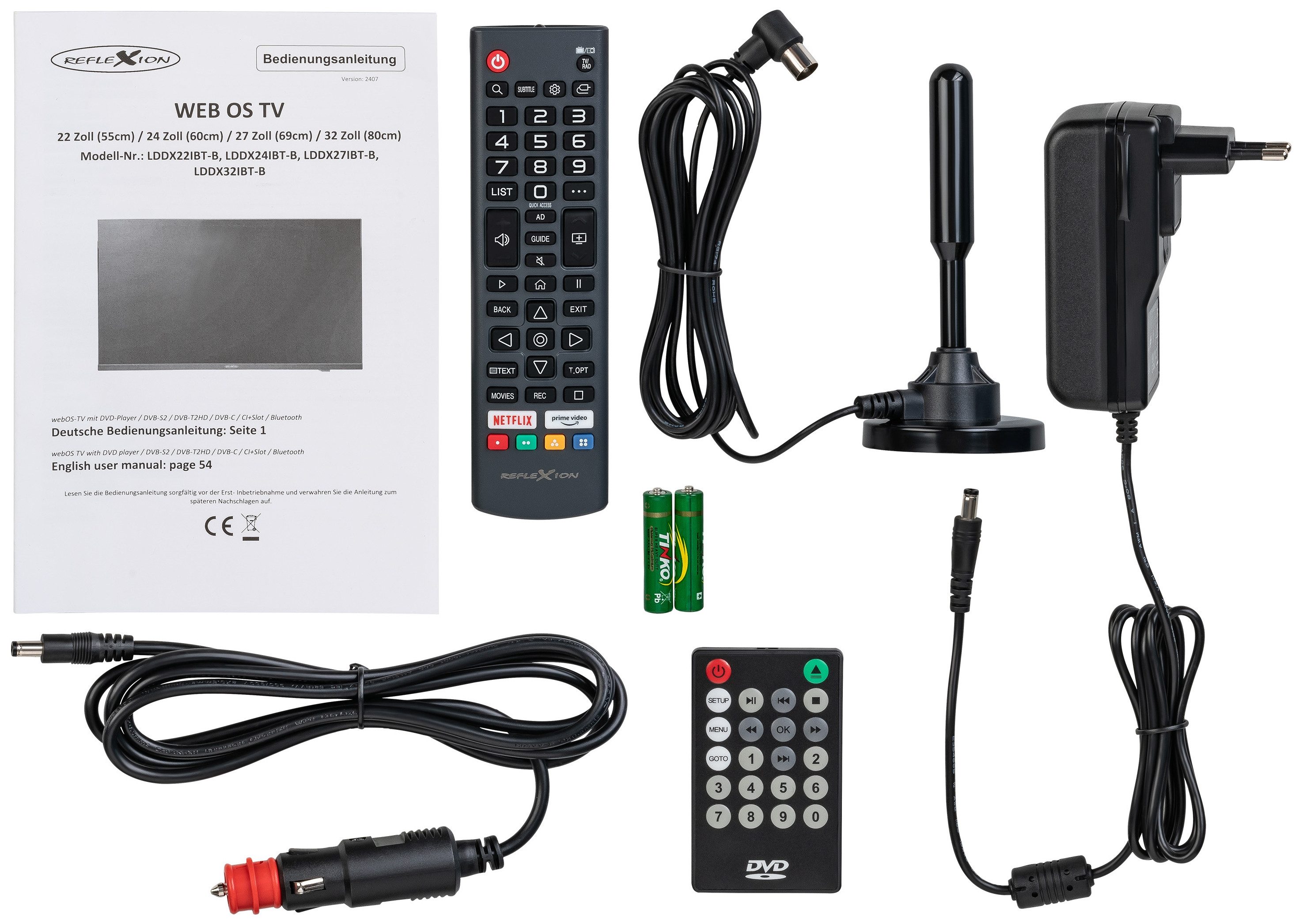 LDDX27iBT 69 cm (27") LCD-TV mit DVD-Spieler schwarz, Full HD, Smart-TV, DVB-T2/DVB-C/DVB-S2 silber