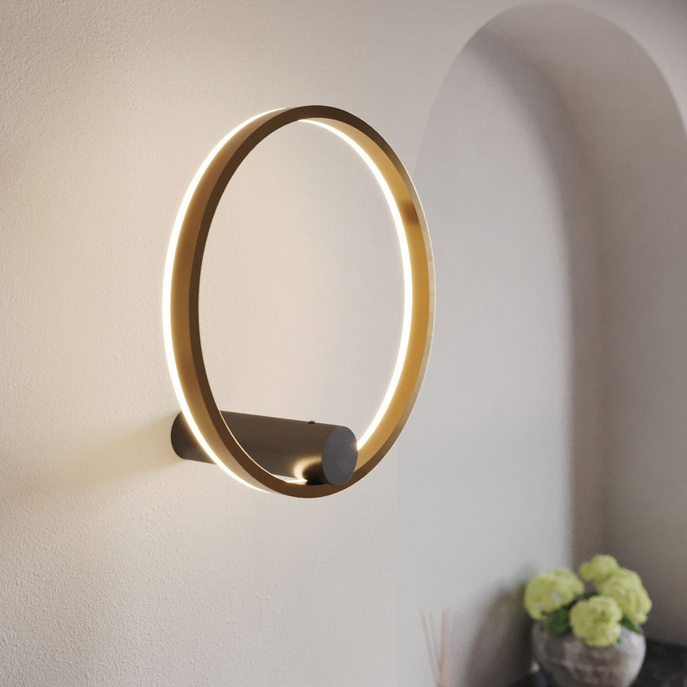 s.luce Deckenleuchte LED Wand- & indirekt Air Schwarz, Deckenleuchte Ring rund Warmweiß
