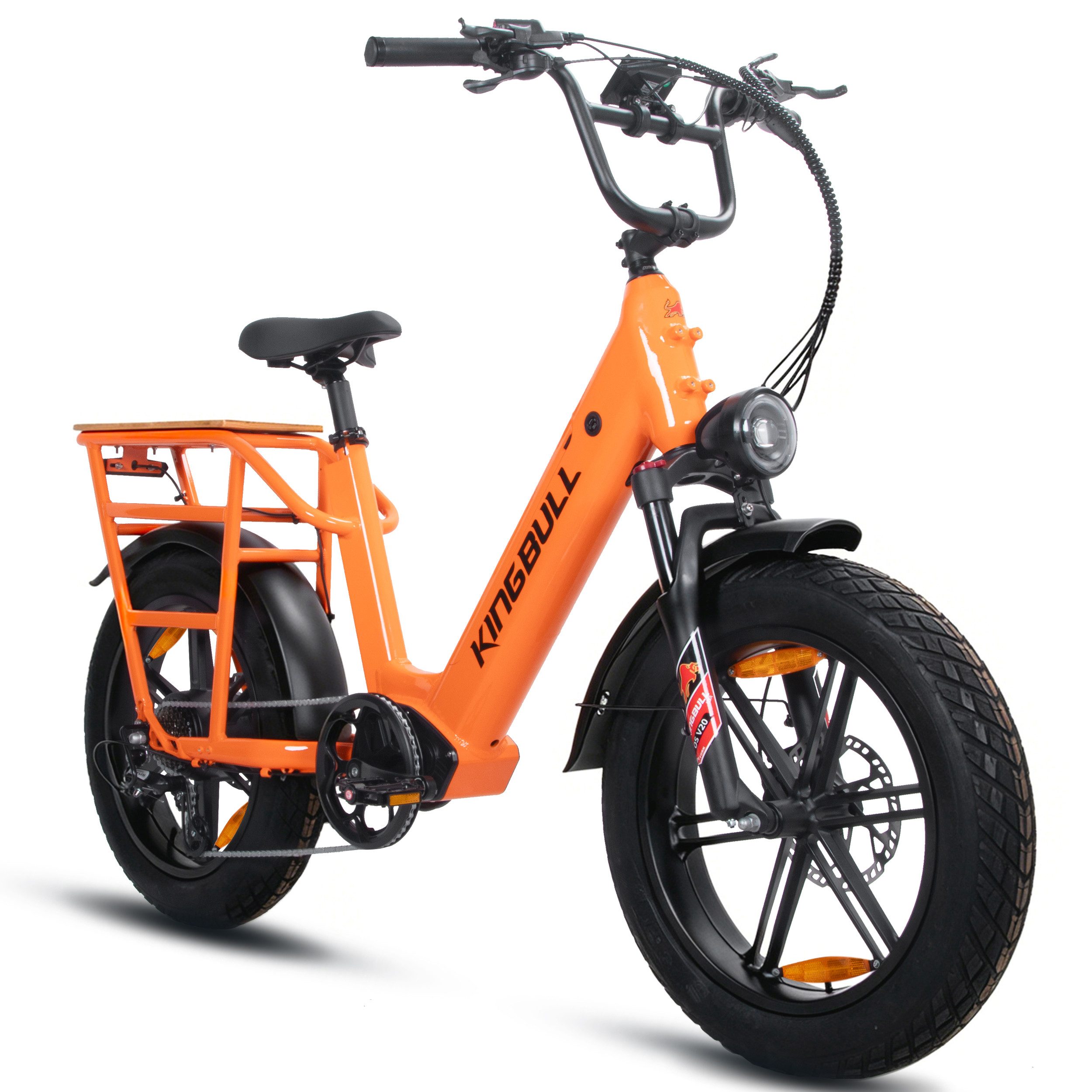 Vankel E-Bike Cityrad Cargo Damen u. Herren 20"x4" 960Wh 48V, max.100km Hydraulikbremsen, Kettenschaltung, Heckmotor, 960 Wh, (Beleuchtungsset mit Batterieladegerät, Batterieschlüssel, Werkzeug), Lasten-Elektrofahrrad mit Fat-Reifen, großem Transportträger