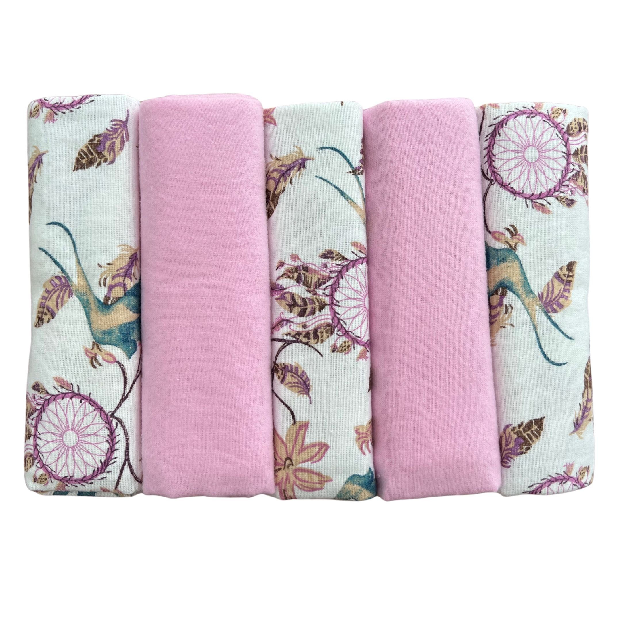 Babymajawelt Spucktuch Baby Moltontücher Faltwindeln Schmusetuch Kuscheltuch 70 x 80, (Moltontücher Set, 5-tlg., Starter Set), Made In EU, Faltwindeln, Stoffwindeln, Babyweich