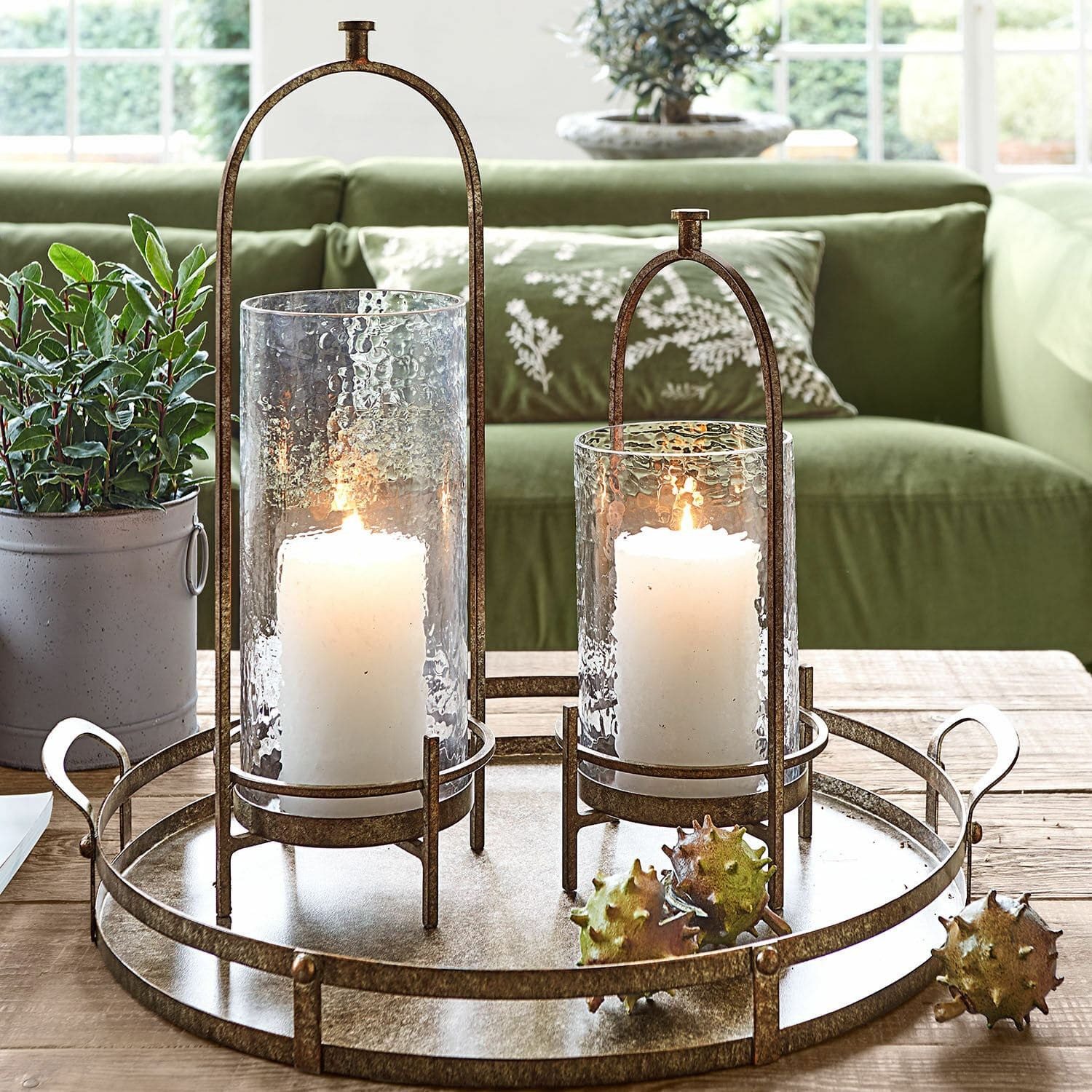 Mirabeau Windlicht Windlicht 2er Set Aquivar antikbronze/klar (2er Set, 2er Set)