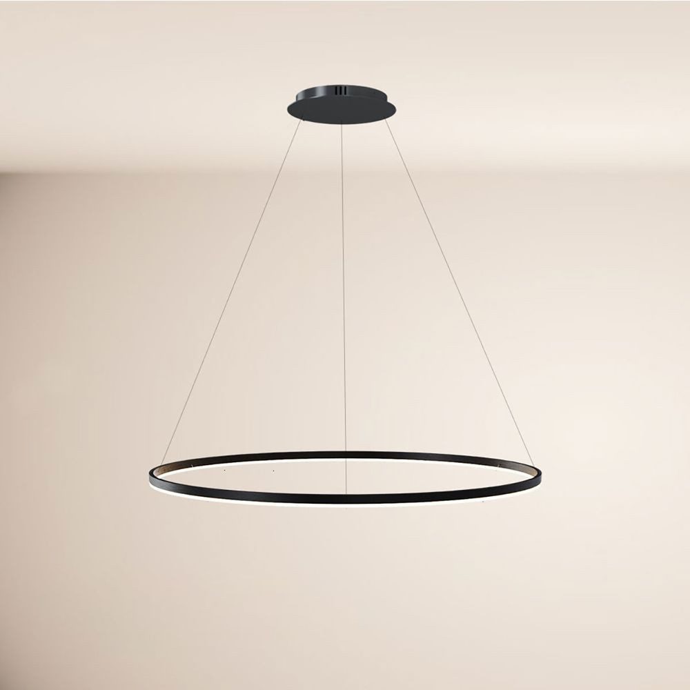 s.luce Pendelleuchte LED Pendelleuchte Ring Ø 120 direkt oder indirekt Schwarz, Warmweiß