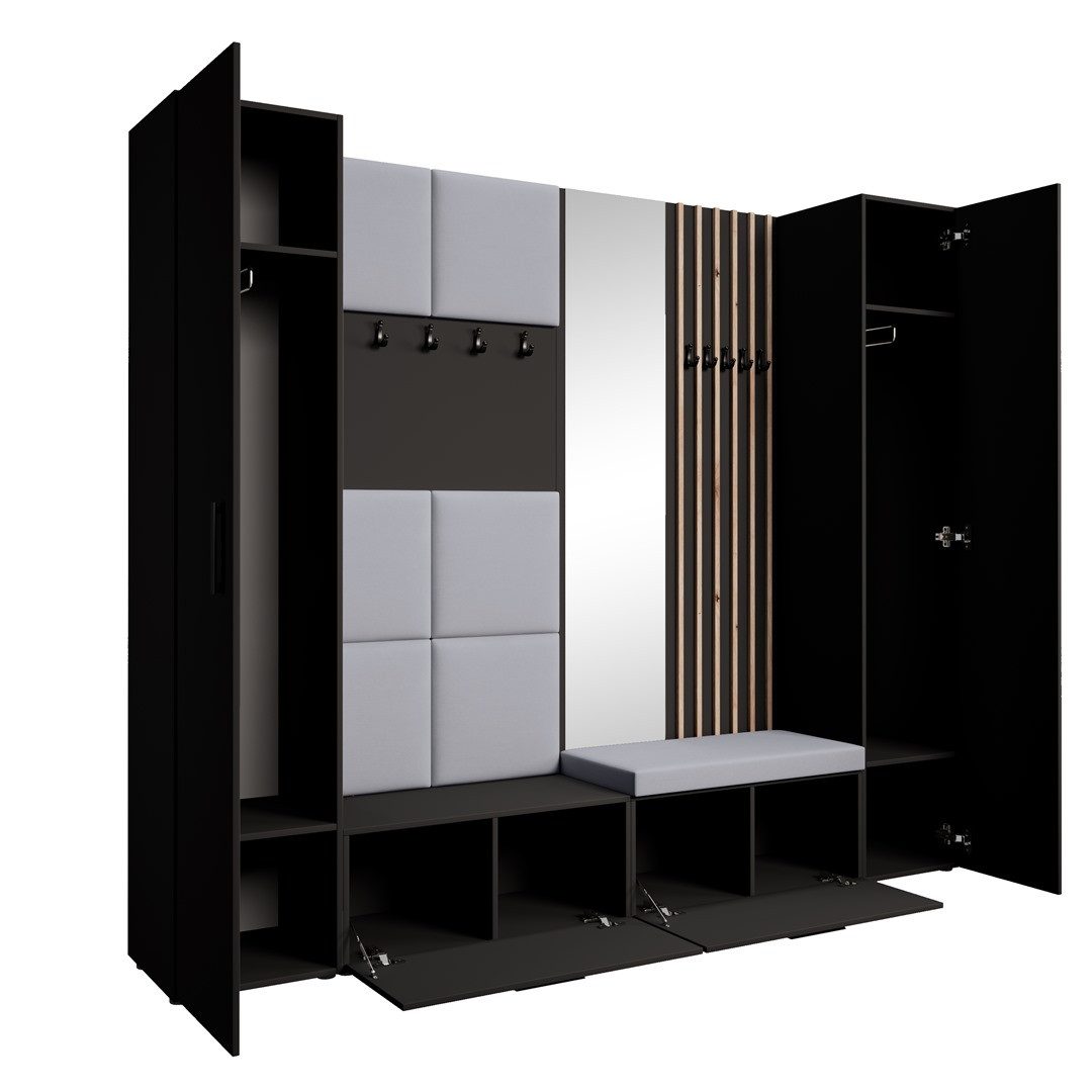 Beautysofa Garderobenschrank mit gepolsterten Paneelen und günstig online kaufen