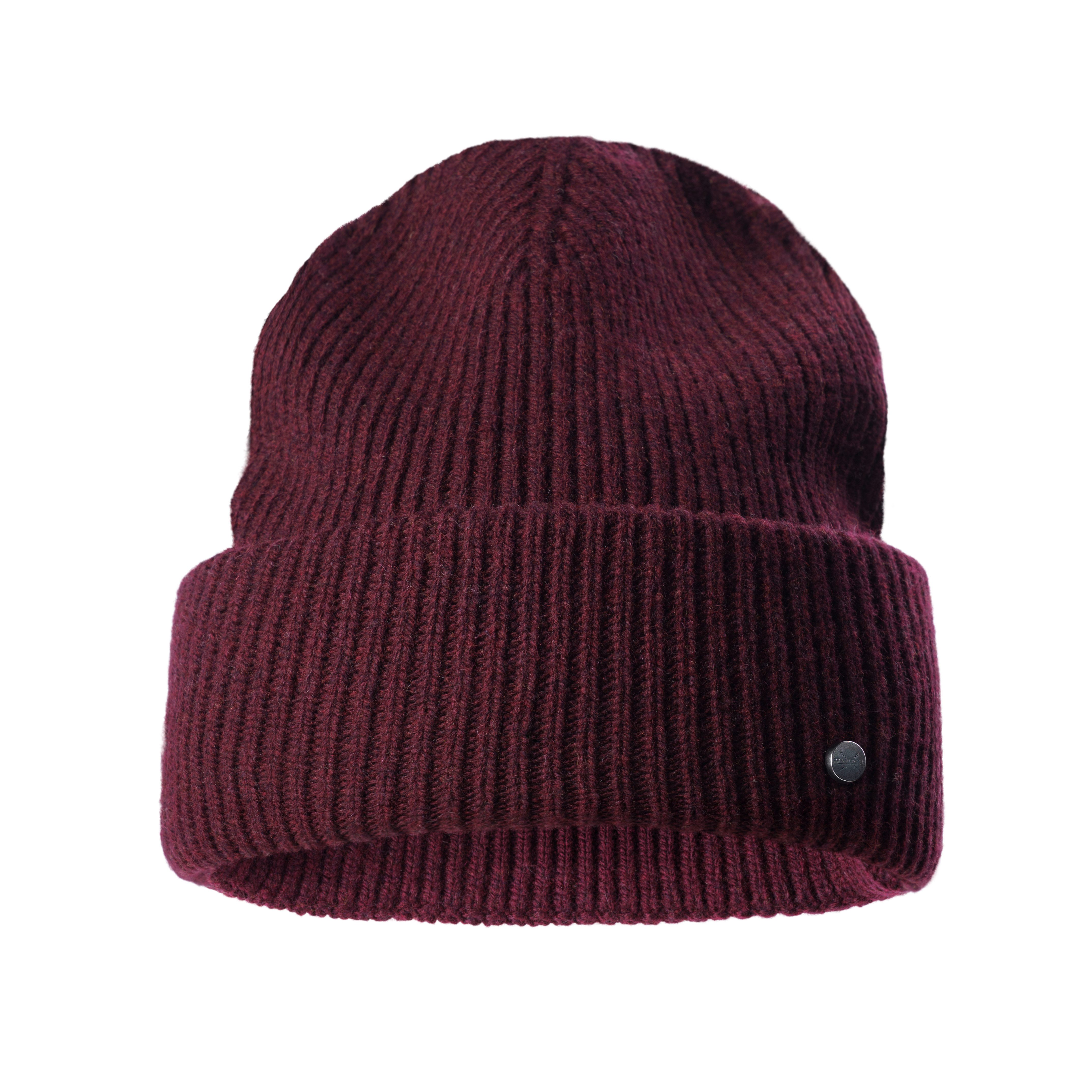 PEARLWOOD Strickmütze IVA Feinripp, breiter Umschlag, Temperaturregulierend, Wollanteil