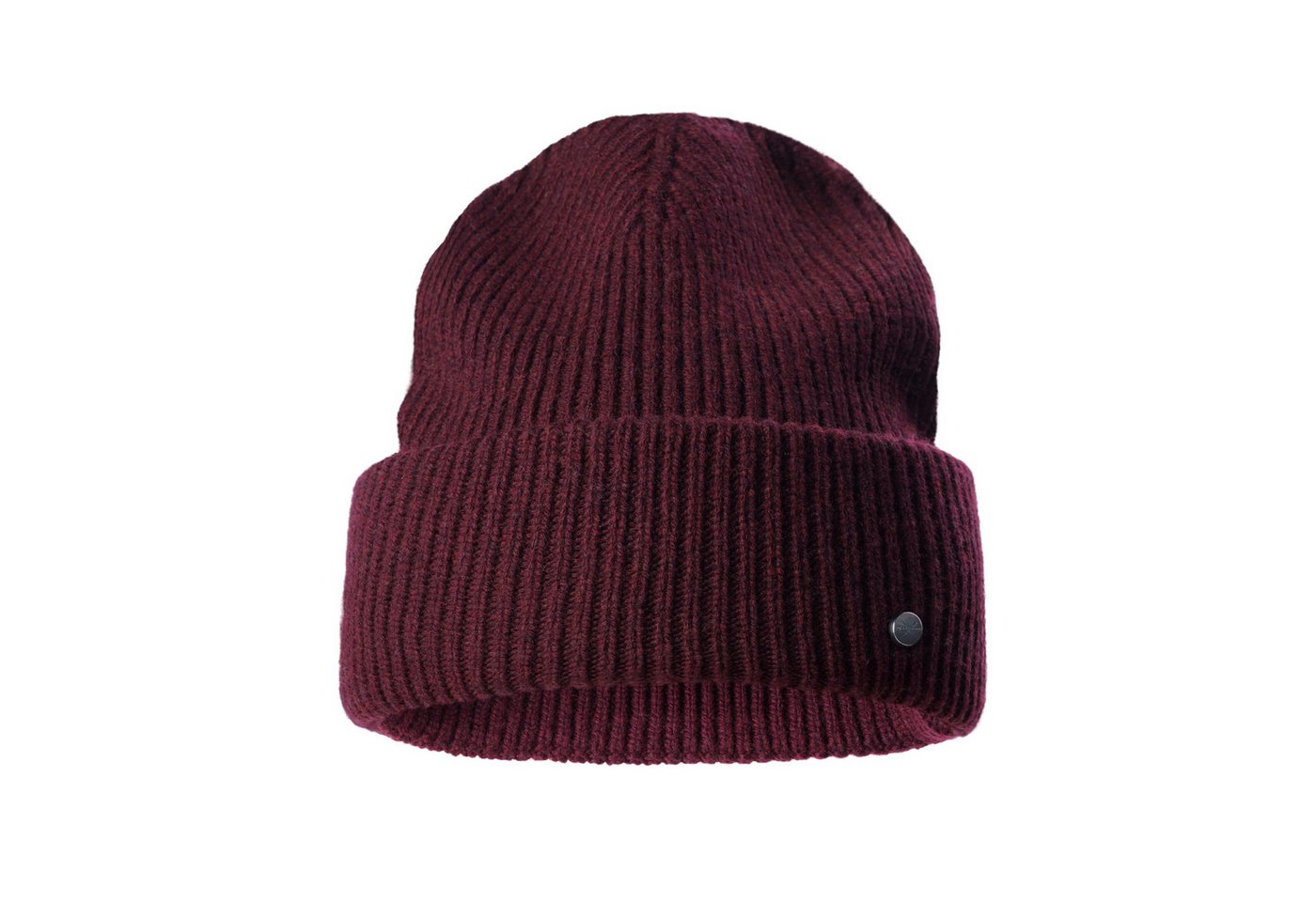 PEARLWOOD Strickmütze IVA Feinripp, breiter Umschlag, Temperaturregulierend, Wollanteil