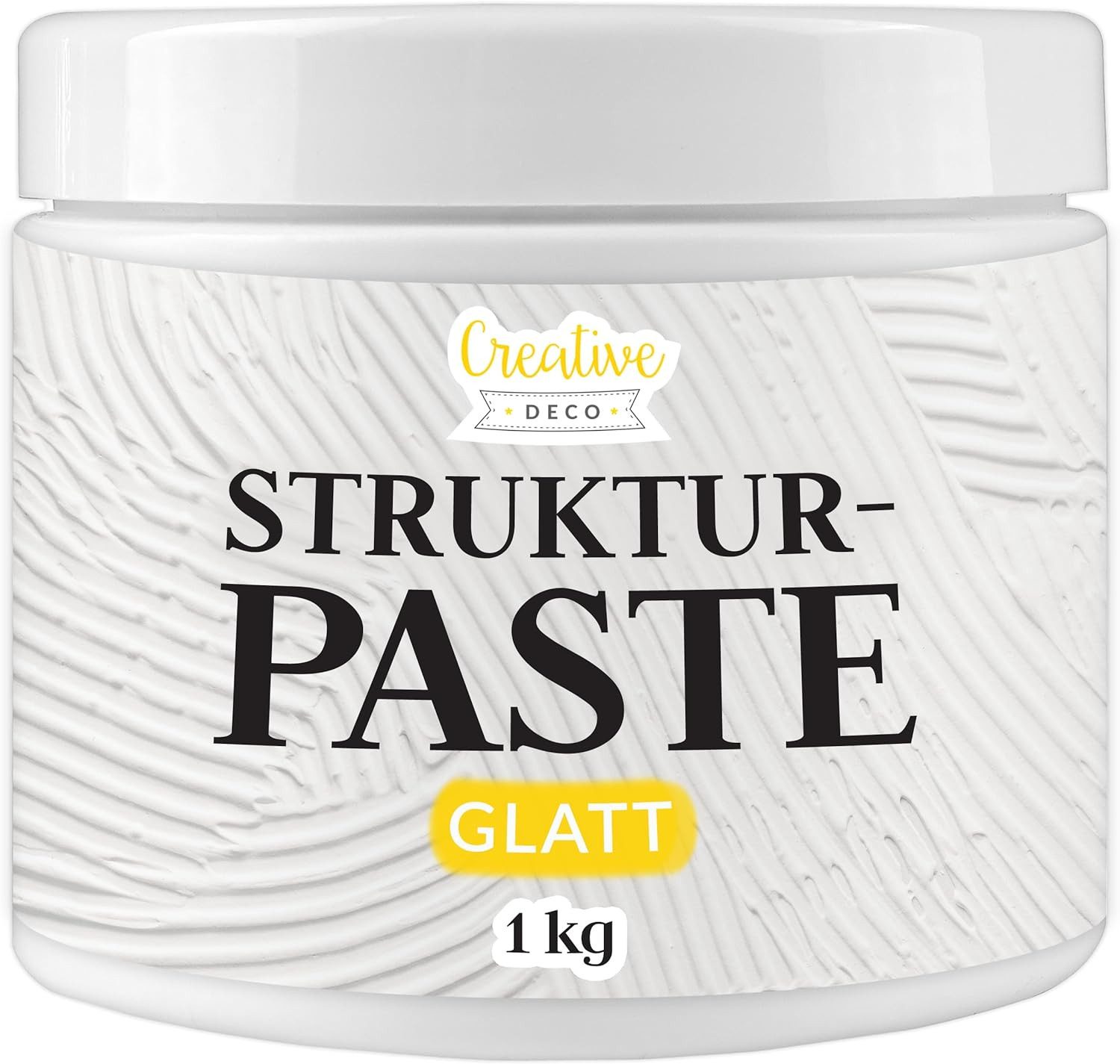 Creative Deco Malpaste Strukturpaste 1 kg Weiße Spachtelmasse für Acrylmalerei Modellierpaste