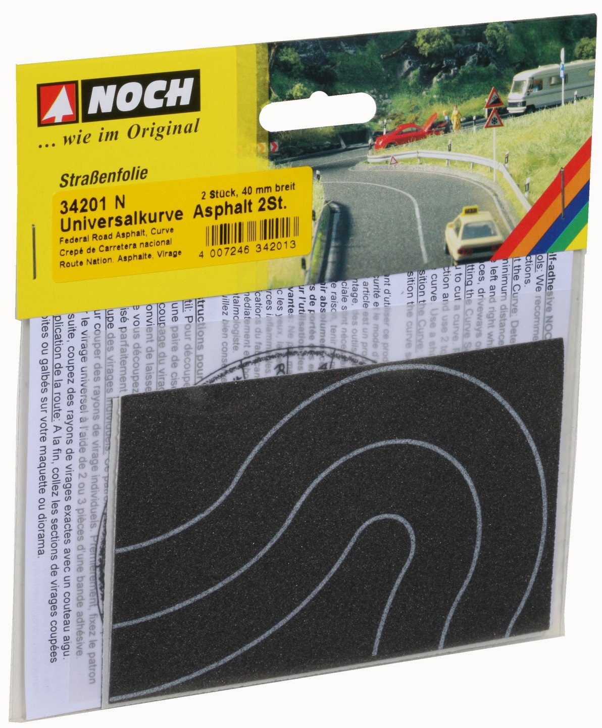 NOCH Modelleisenbahn-Straße Bundesstraße Universalkurve, Straßenmodul für Mode