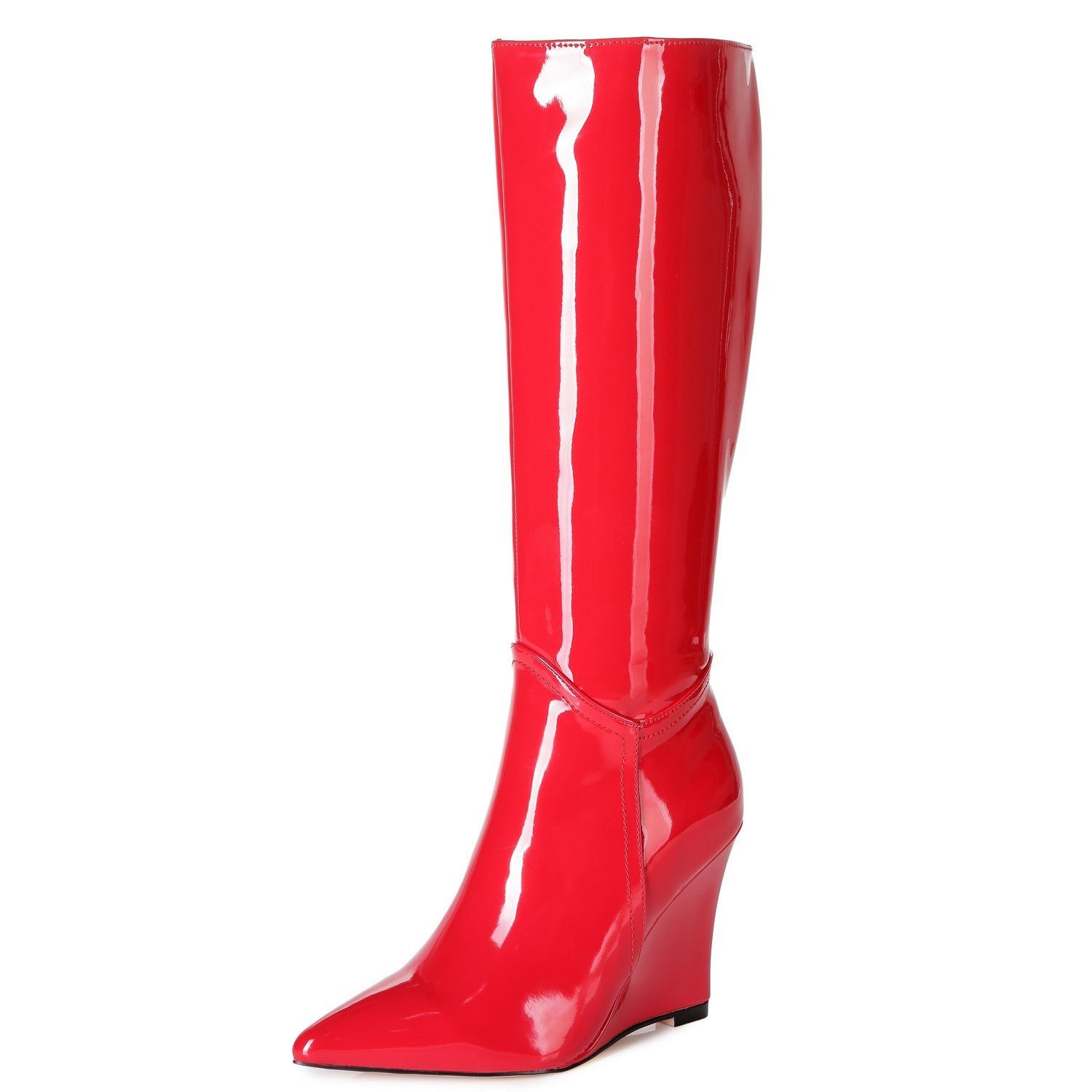 Giaro High-Heel-Stiefel Lack ELLA Blockabsatz Rot Giaro Stiefel