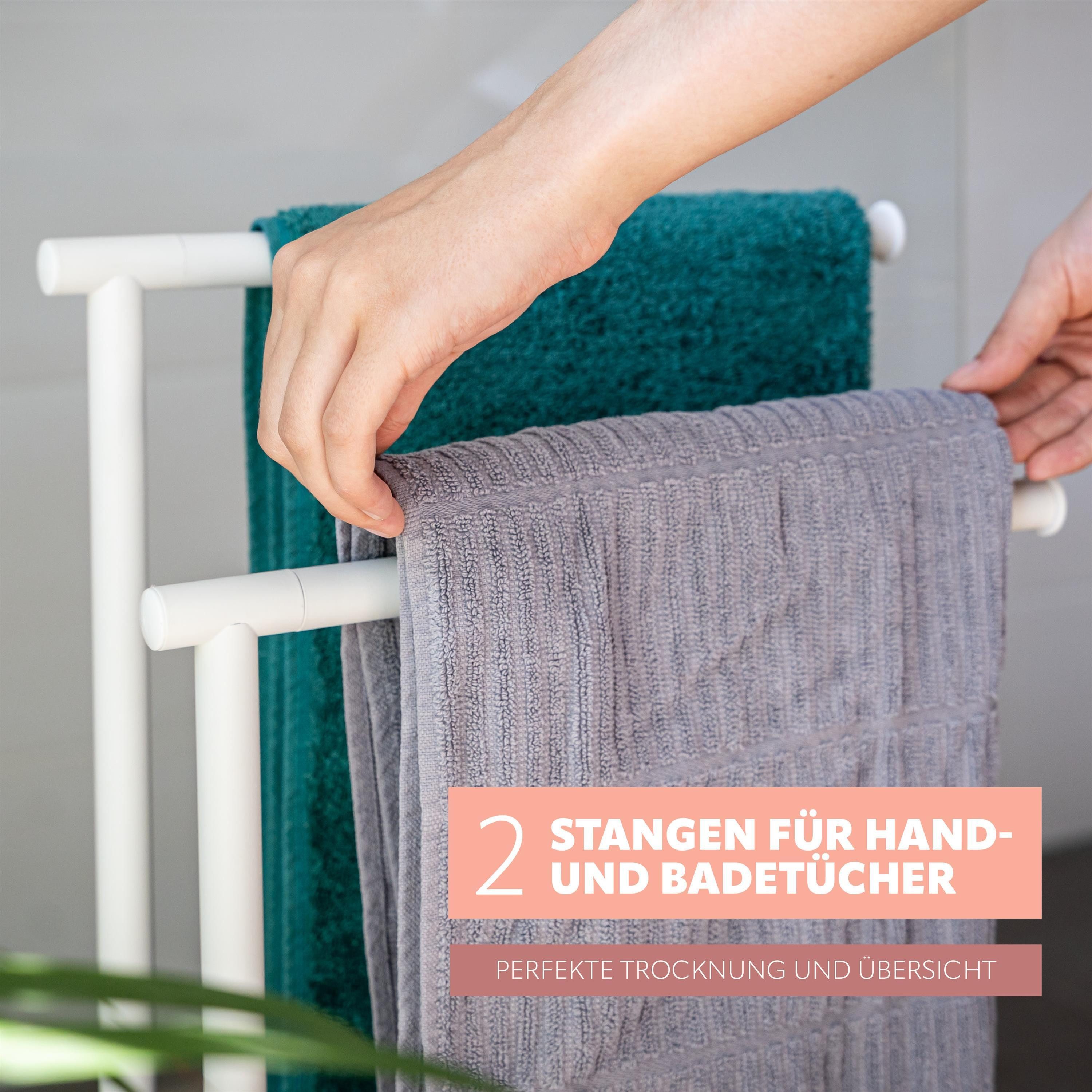 bremermann Handtuchständer Stand-Handtuchhalter freistehend, 2 Stangen – Bild 3 von 5