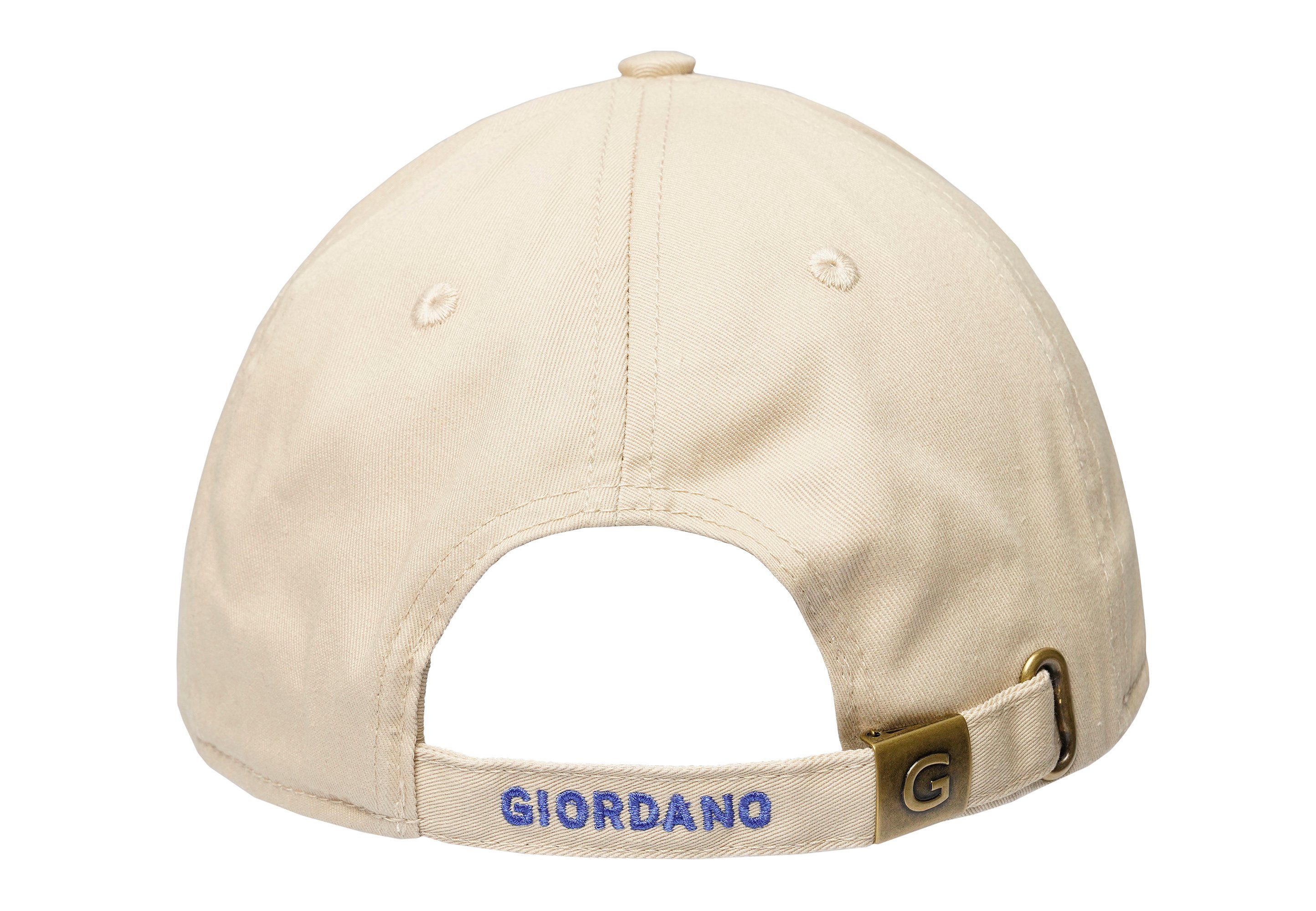 GIORDANO Cap 3D Markenstickerei Lion mit trendiger beige Baseball