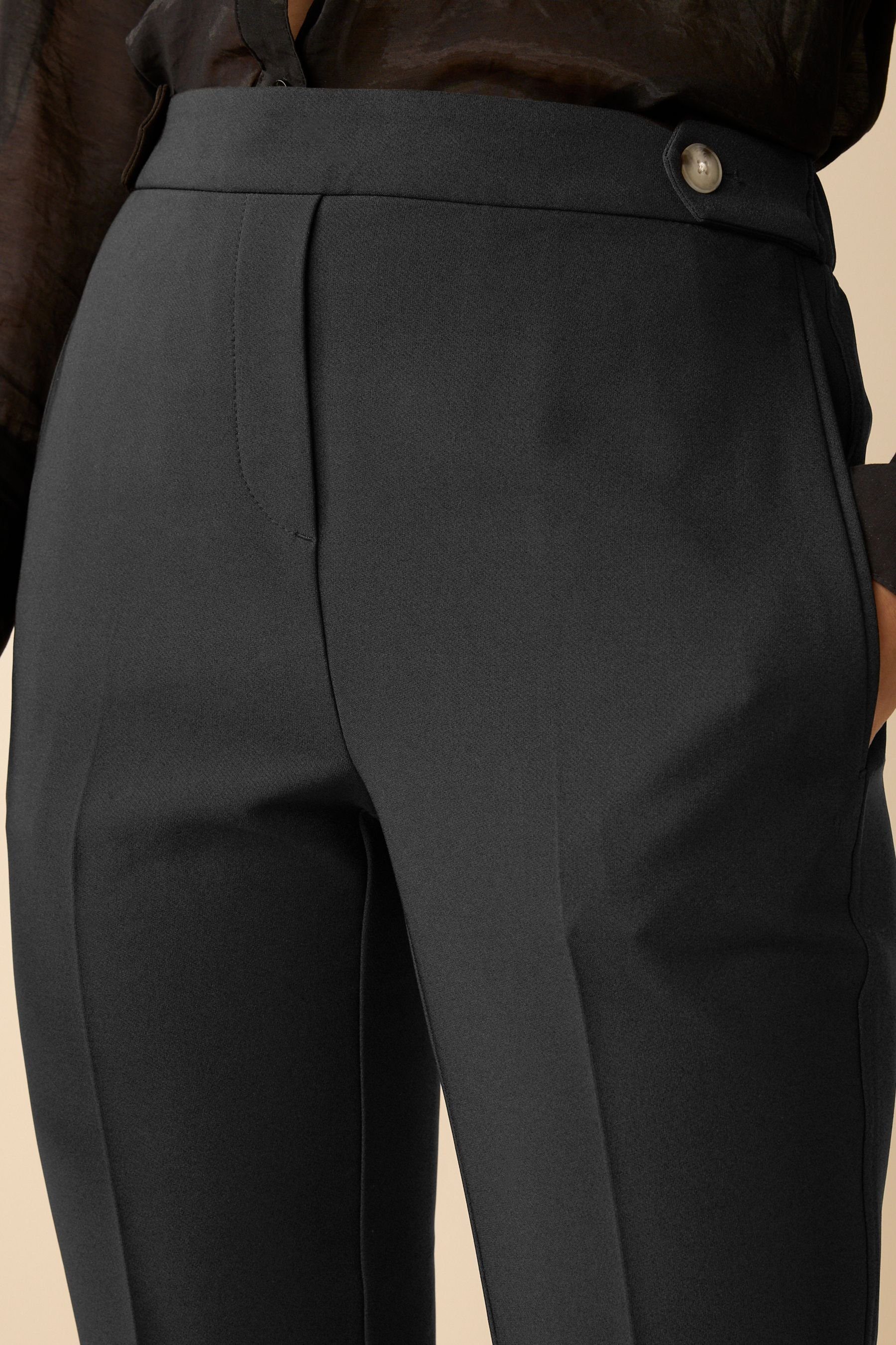 Bein zulaufendes Next Umschlag Stoffhose Tailored-Fit Black schmal Hose (1-tlg)
