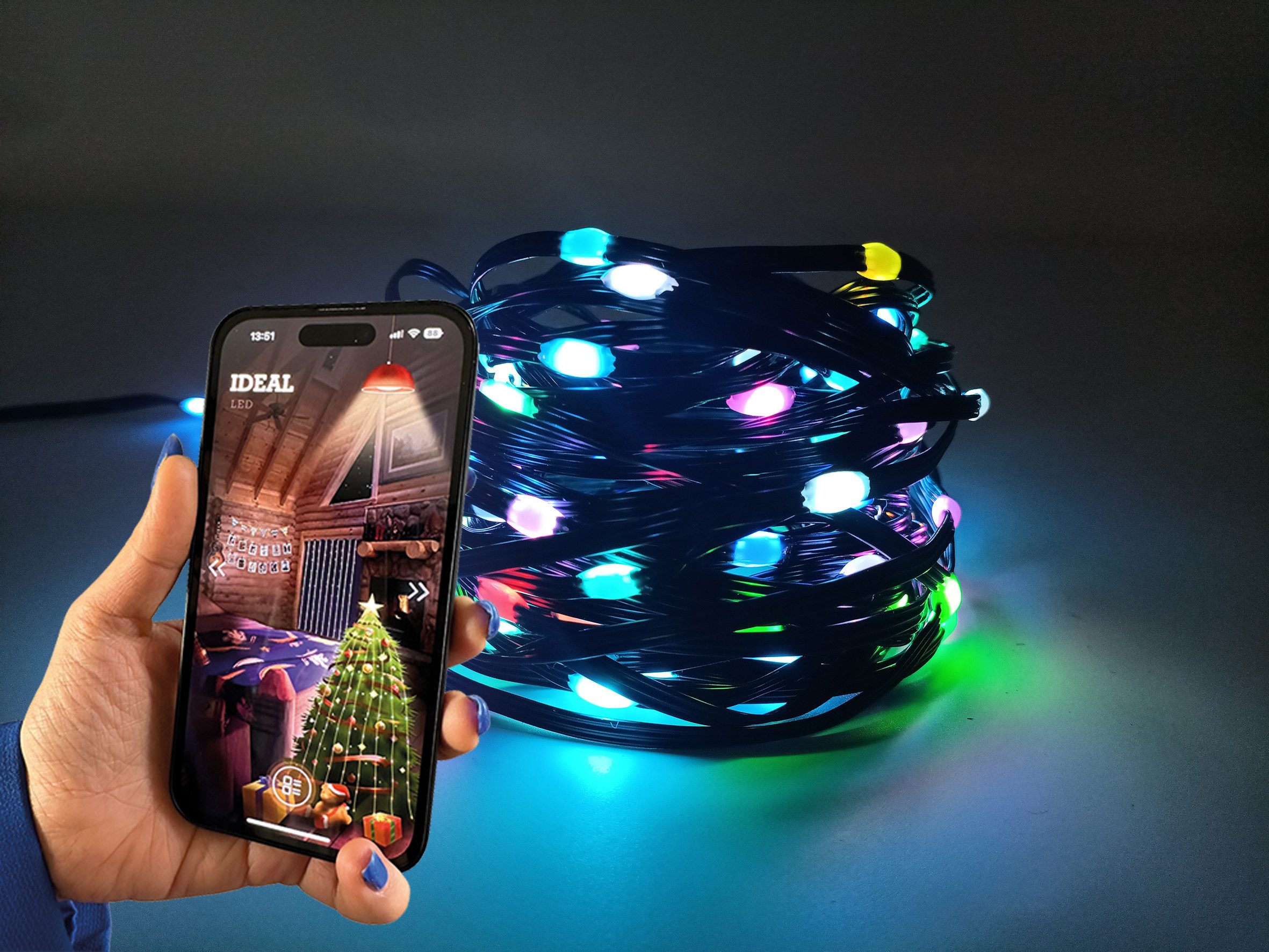 my home LED-Lichterkette Bjarne, Weihnachtsdeko, Beleuchtung, 120-flammig, SMART mit USB Stecker, Funktionen und Farben über APP einstellbar