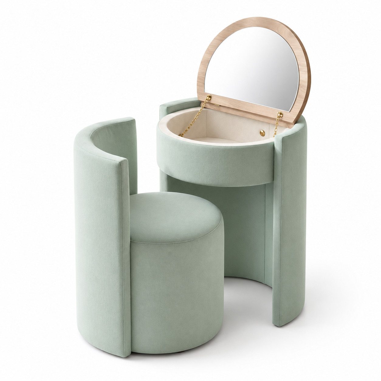 Skye Decor Schminktisch Sedora Minimalist Japandi (Set, 2-St., 2 Teilig Schminktisch mit passendem Stuhl), Kompaktes Design mit …