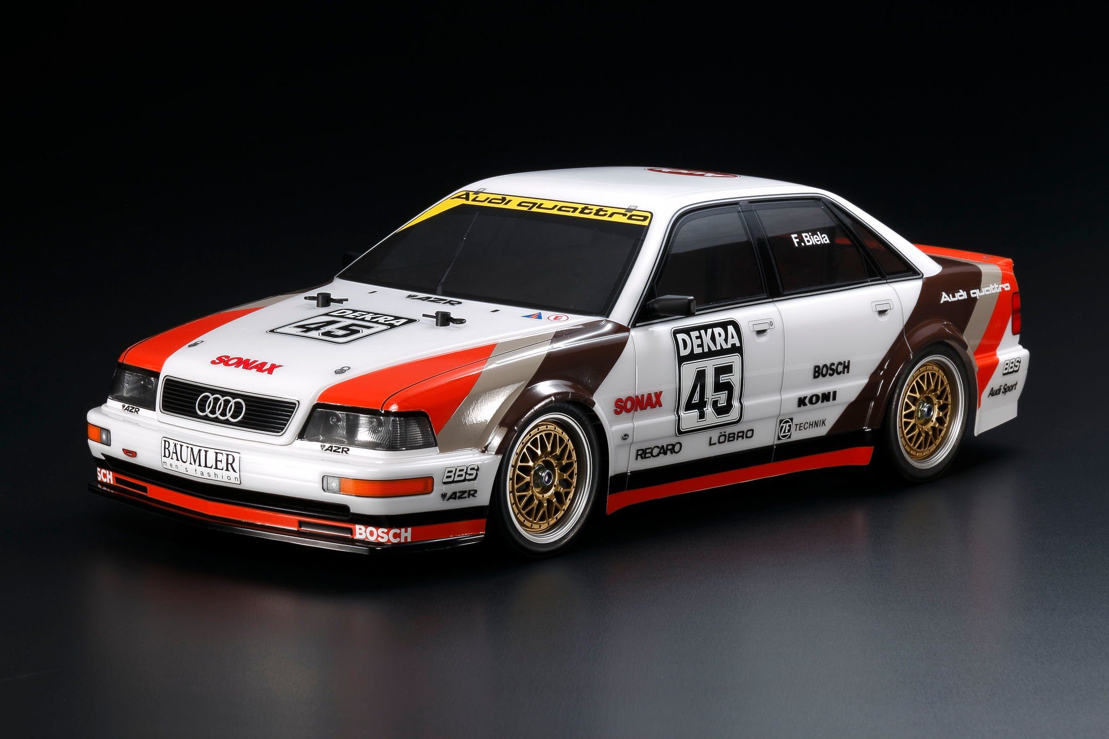 Modellauto Tamiya Audi V8 Tourenwagen TT-02 RC Car 1:10, Maßstab 1:10