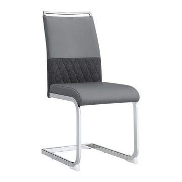 MODFU Freischwinger PU-Kunstleder & Leinen Rückenlehne, hoher gepolsterter Stuhl, (2 St)
