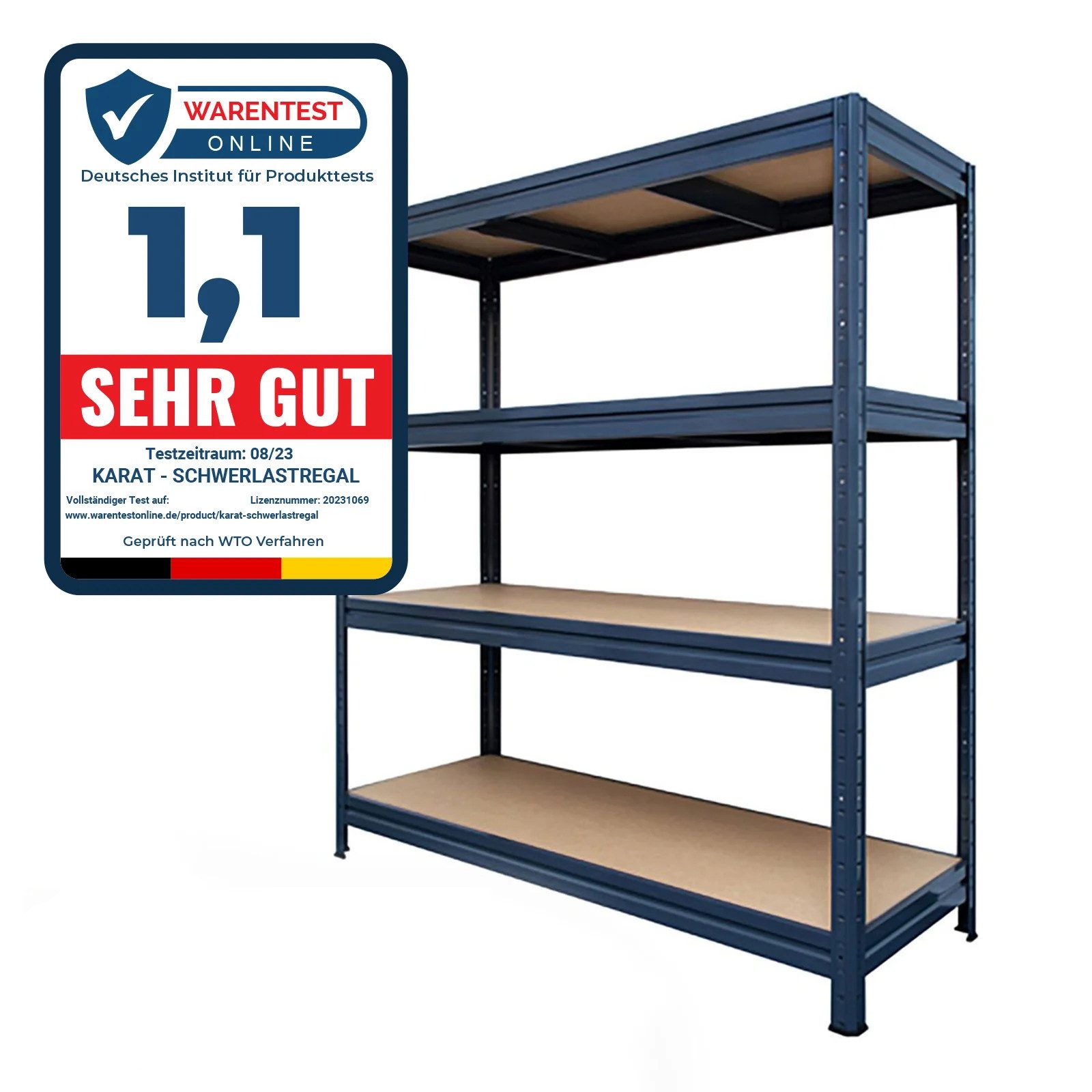 Floordirekt Schwerlastregal Weitspannregal, Erhältlich in 2 Größen, Standregal, Traglast bis 1500 kg – Bild 3 von 3