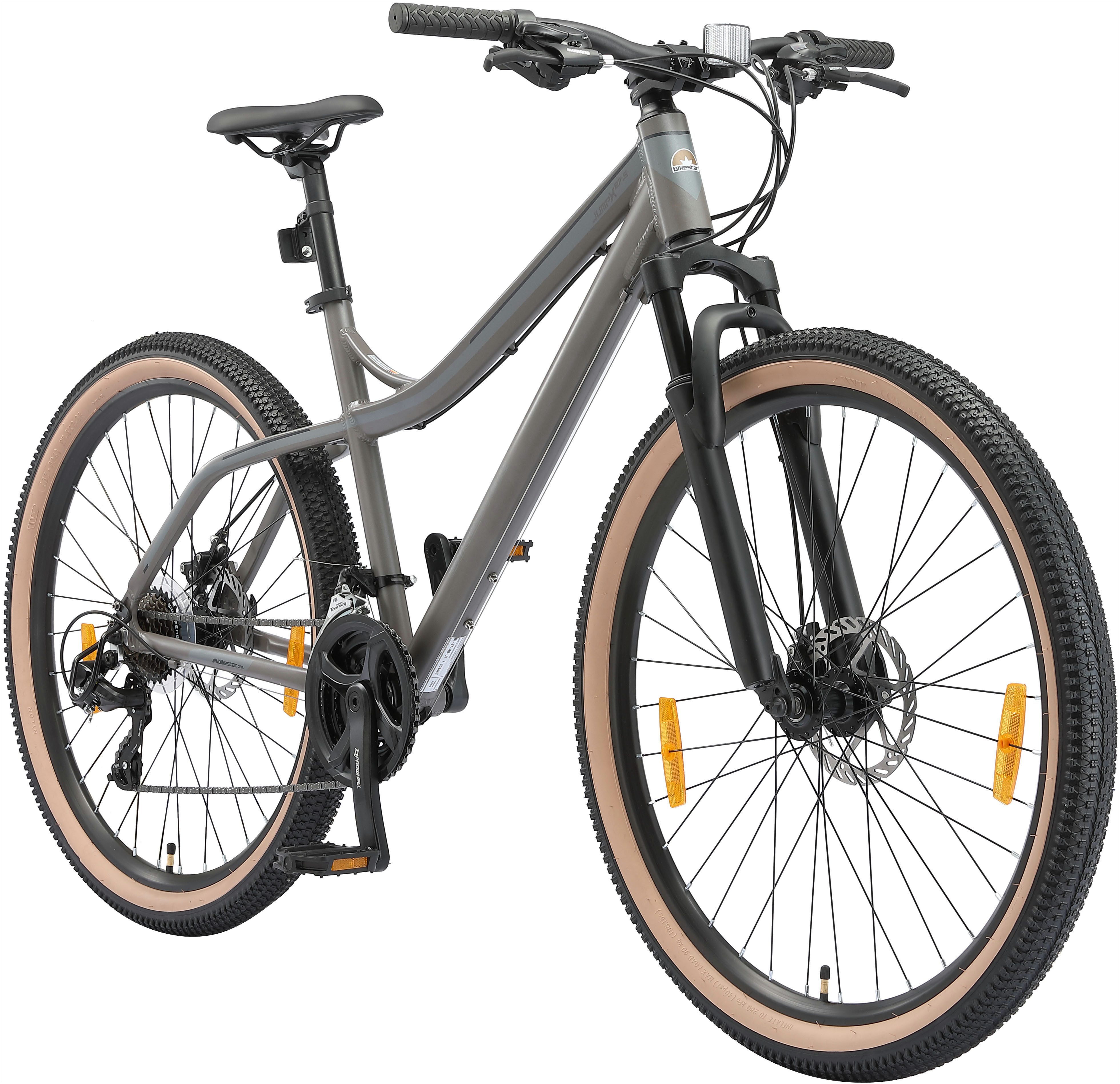 Bikestar Mountainbike, 21 Gang Shimano RD-TY300 Schaltwerk, Kettenschaltung, für Damen und Herren, Kettenschaltung