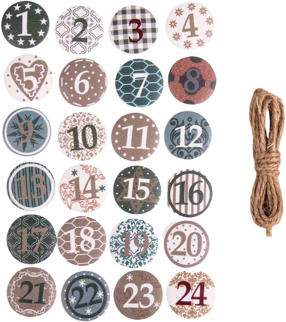 Adventskalender Adventszahlen Buttons Christmas Patterns