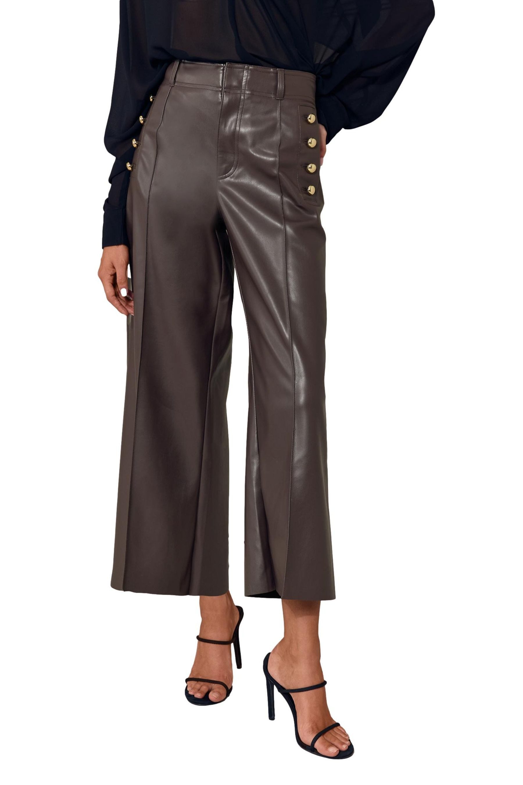LIPSY Lederhose Lipsy Culotte aus Polyurethan (1-tlg)