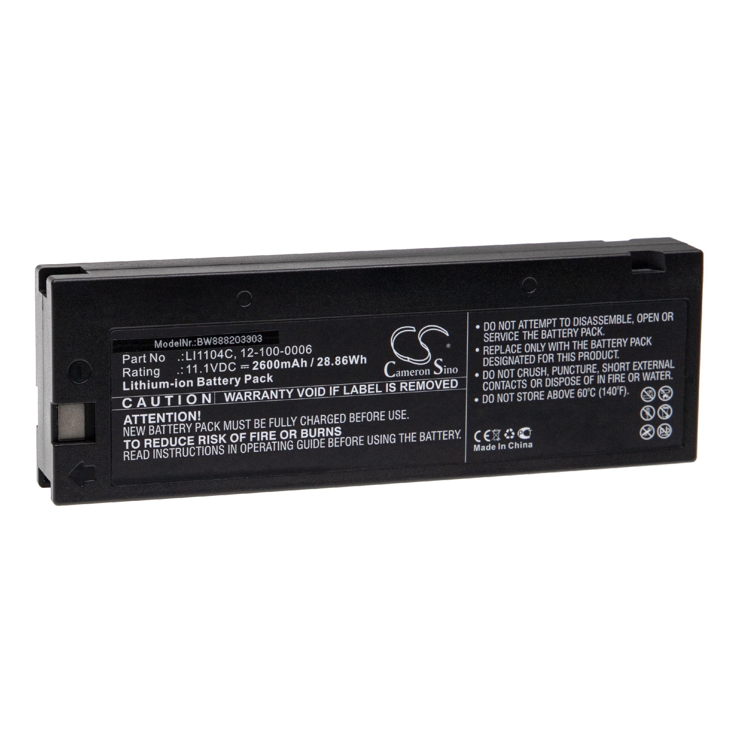 vhbw passend für Biolight M69, Argus LMS-10, M66, M8000, M8500, M9000, Akku 2600 mAh