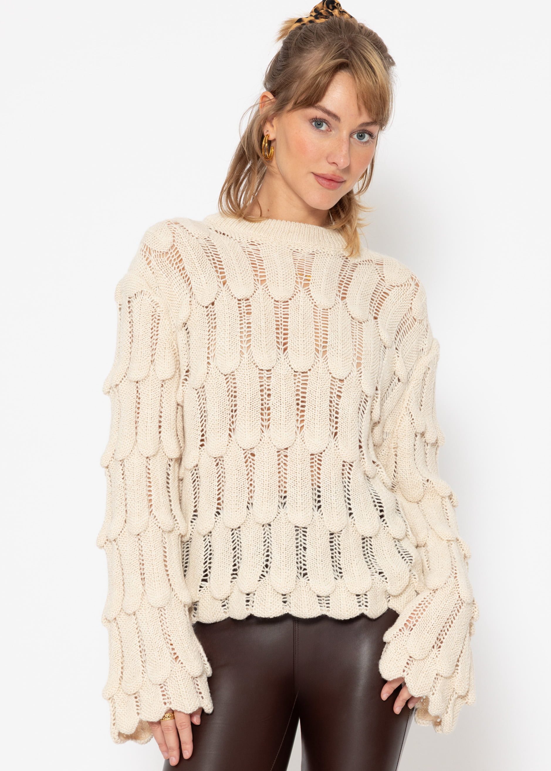 SASSYCLASSY Strickpullover Pullover Damen mit Strukturmuster günstig online kaufen