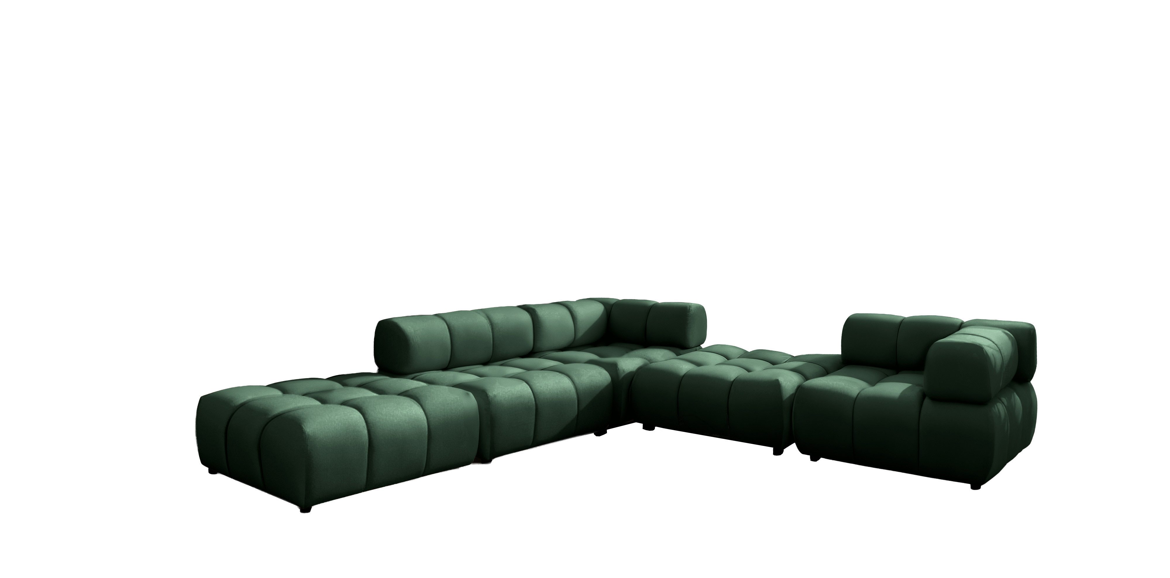 Kaiser Möbel Ecksofa universell modern modular Premium aus Veloursstoff Bluvel,BOLLA Corner, Einzelartikel, luxuriöses Designer-Ecksofa,moderne Bubble-Form