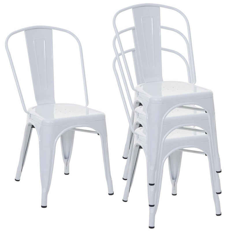 MCW Stapelstuhl »MCW-A73-B-4« (Set), 4er-Set, Stapelbar, Bodenschonende Gummifüße, Querstreben für zusätzliche Stabilität, Maximale Belastbarkeit pro Stuhl: