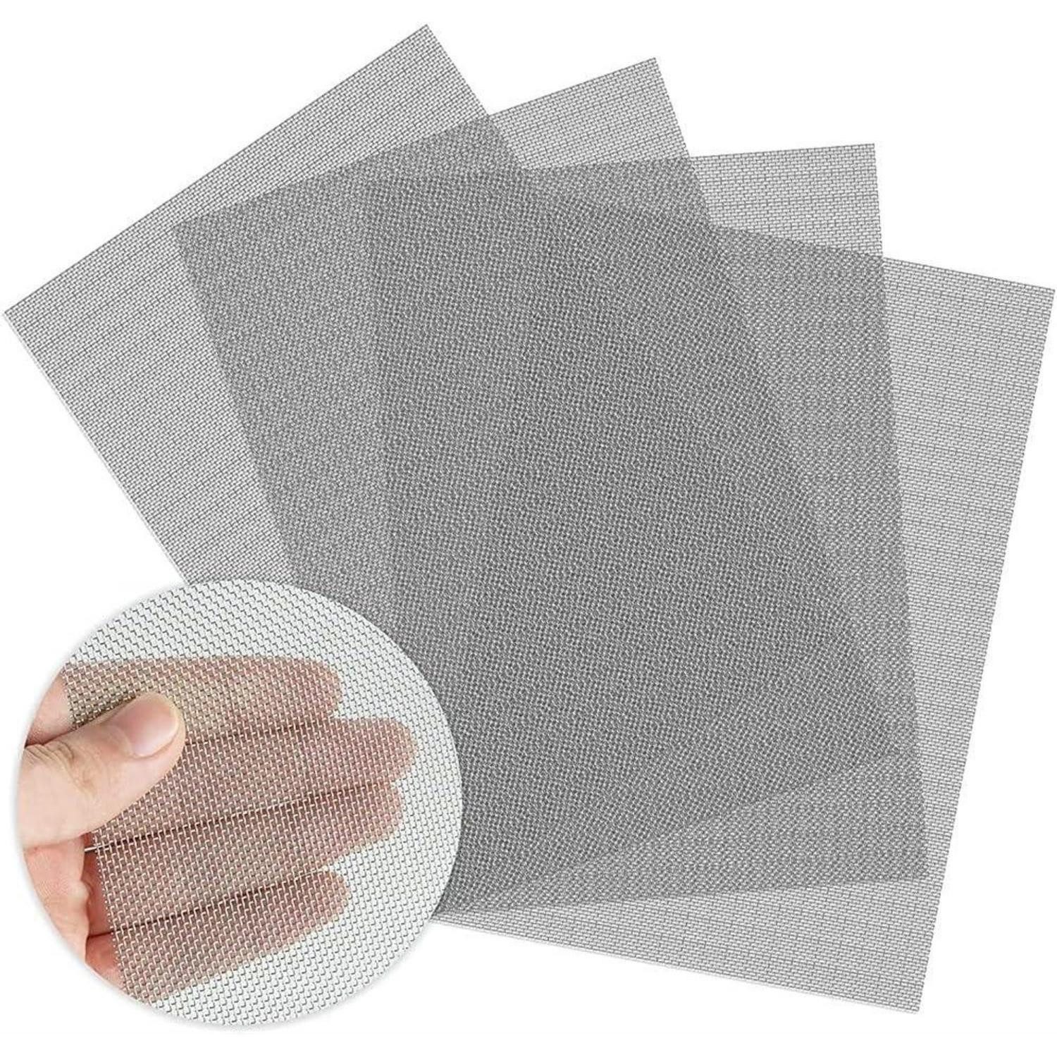 LuxusKollektion Lüftungsgitter Drahtgitter Edelstahl 4 Stück 30 x 21 cm 1 mm Öffnung (4 St)