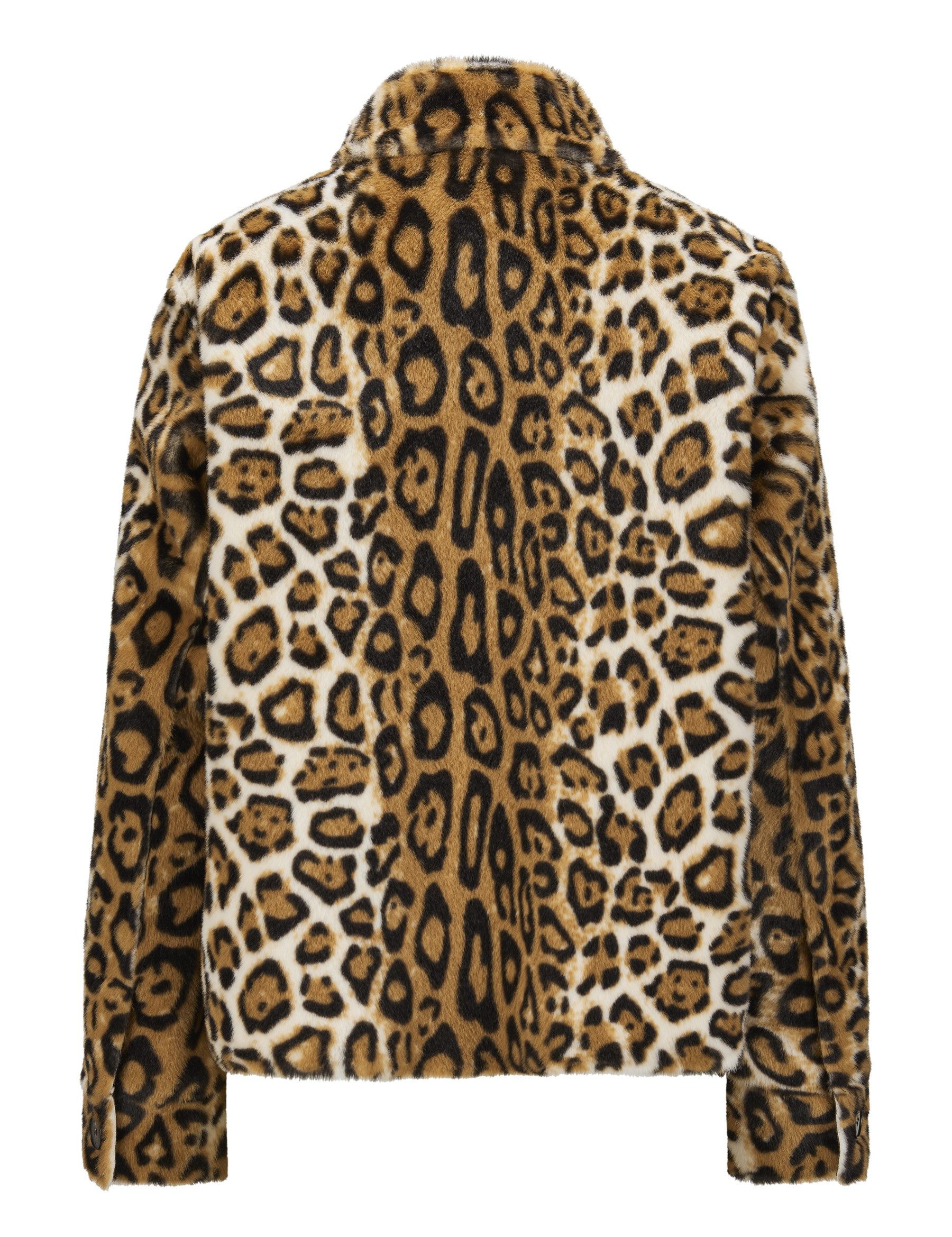 Milestone Fellimitatjacke MSHarmless leo Kurzhaar-Kunstpelz Jäckchen mit Leo Print