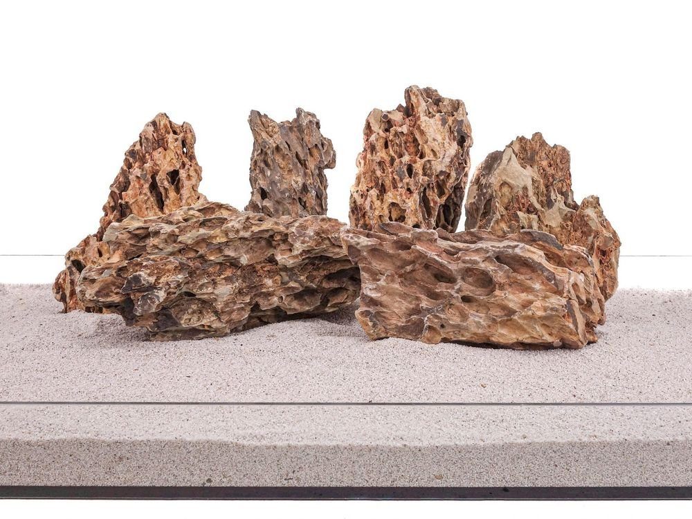 Aquaone Aquarium Aquarium Natursteine Drachenstein Deko Felsen braun 1 Stück Gr.XL 2-3 Kg Nr.64 Pagode Dekoration Aquascaping