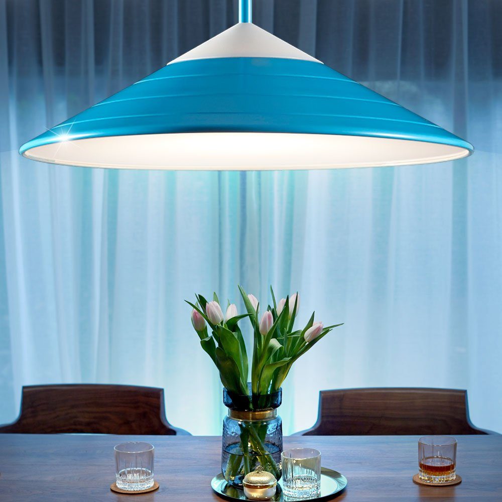 Pendelleuchte Esszimmerlampe E27 Hängelampe LED Hängeleuchte Warmweiß, inklusive, Leuchtmittel Reality Leuchten blau Pendelleuchte,