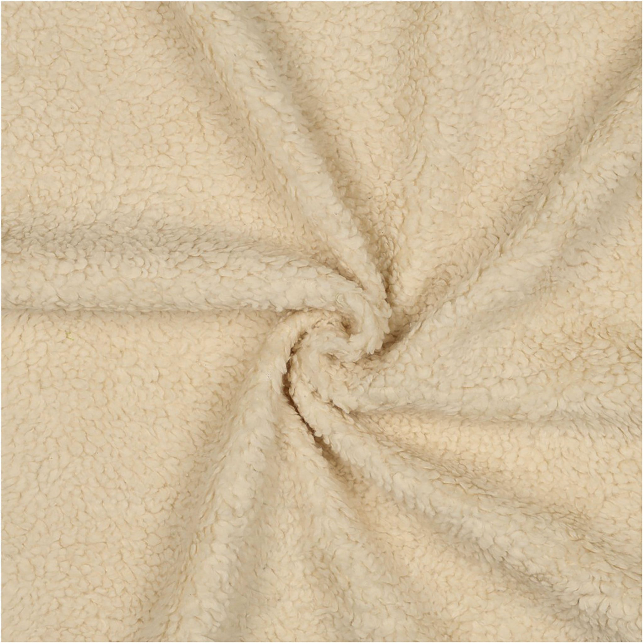 maDDma Stoff Teddystoff Baumwoll-Fleece ab 0,5mx1,6m Teddyplüsch Plüsschstoff, hellbeige