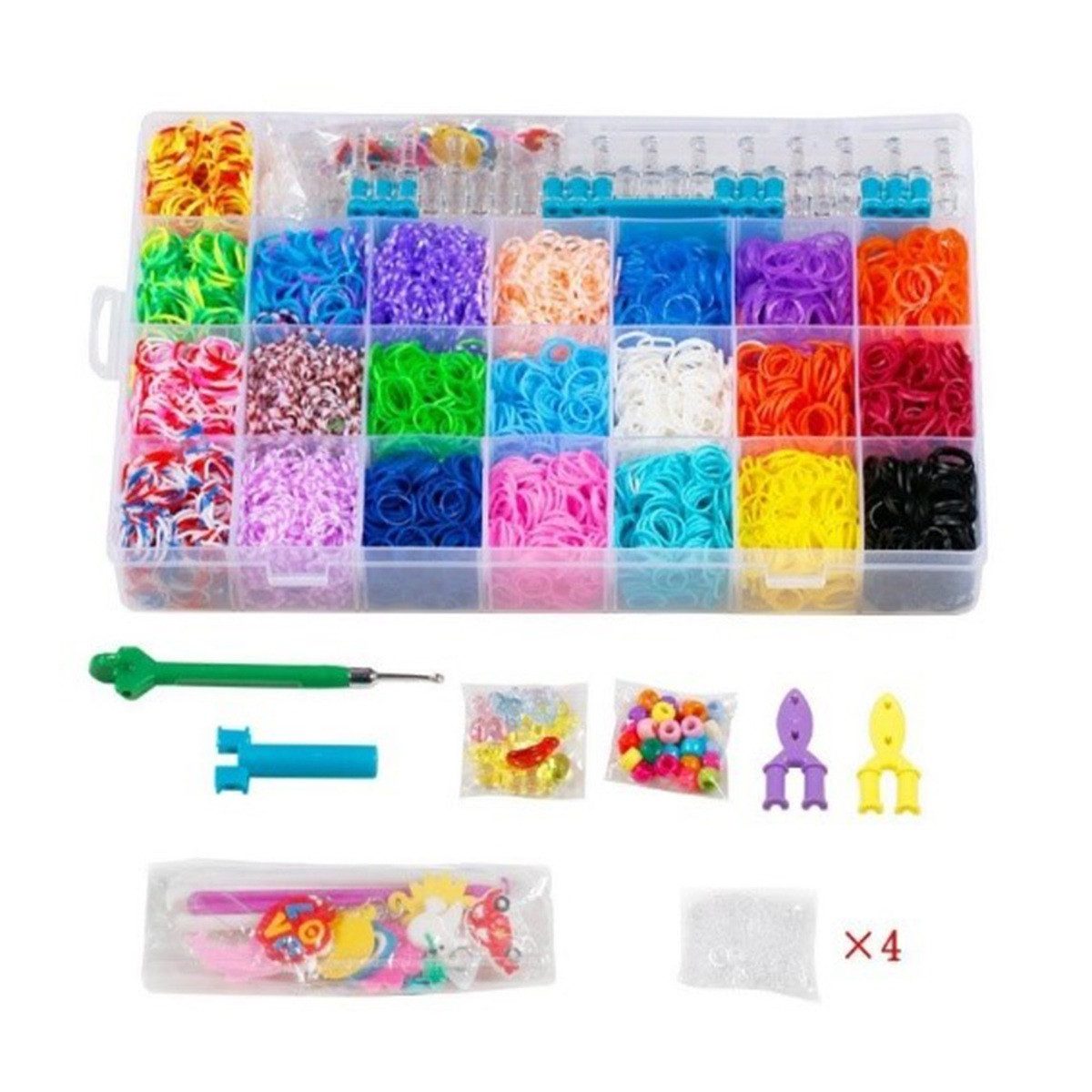 Van Manen Kreativset Bastelset Loombox 5600 Gummibänder mit Zubehör mehrfarbig