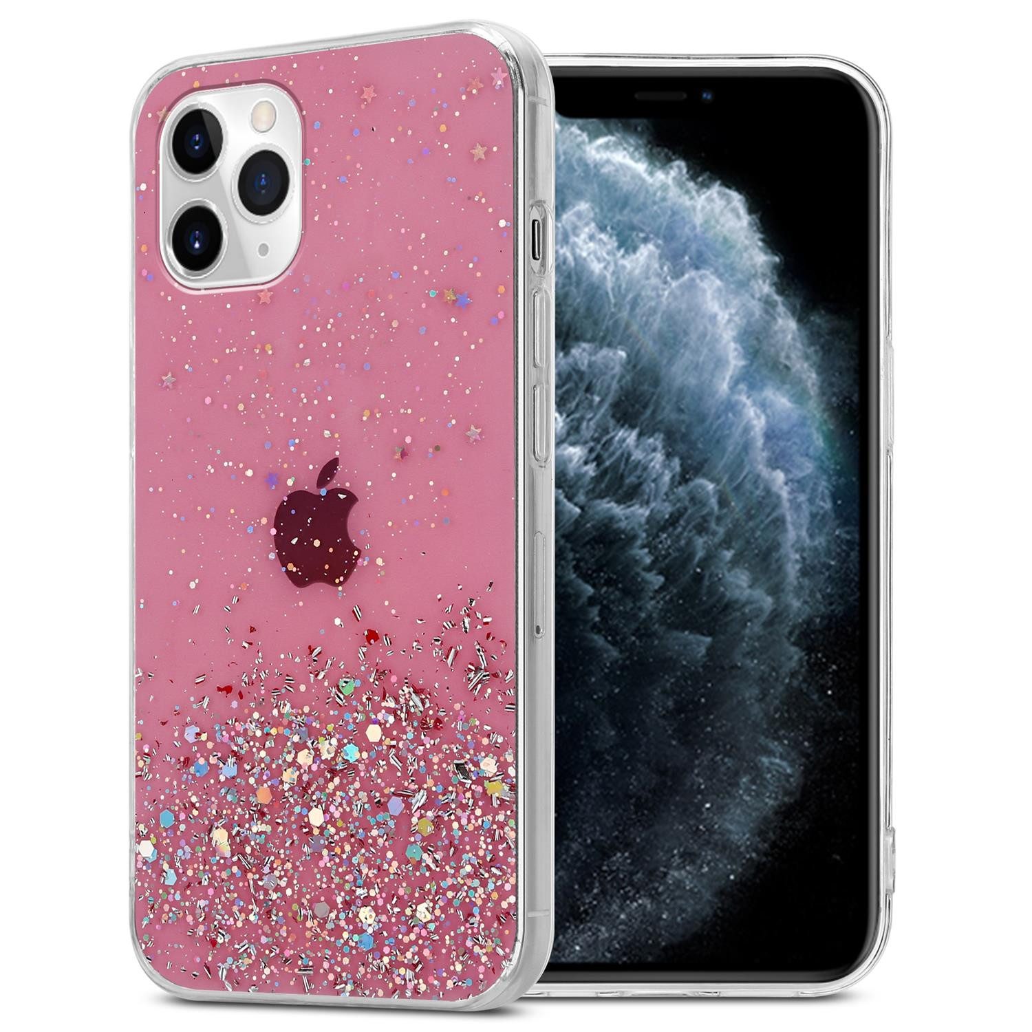 Cadorabo Handyhülle für iPhone 11 Hülle Apple iPhone 11, Flexible TPU Silikon Handy Schutzhülle - Hülle - mit Glitzer