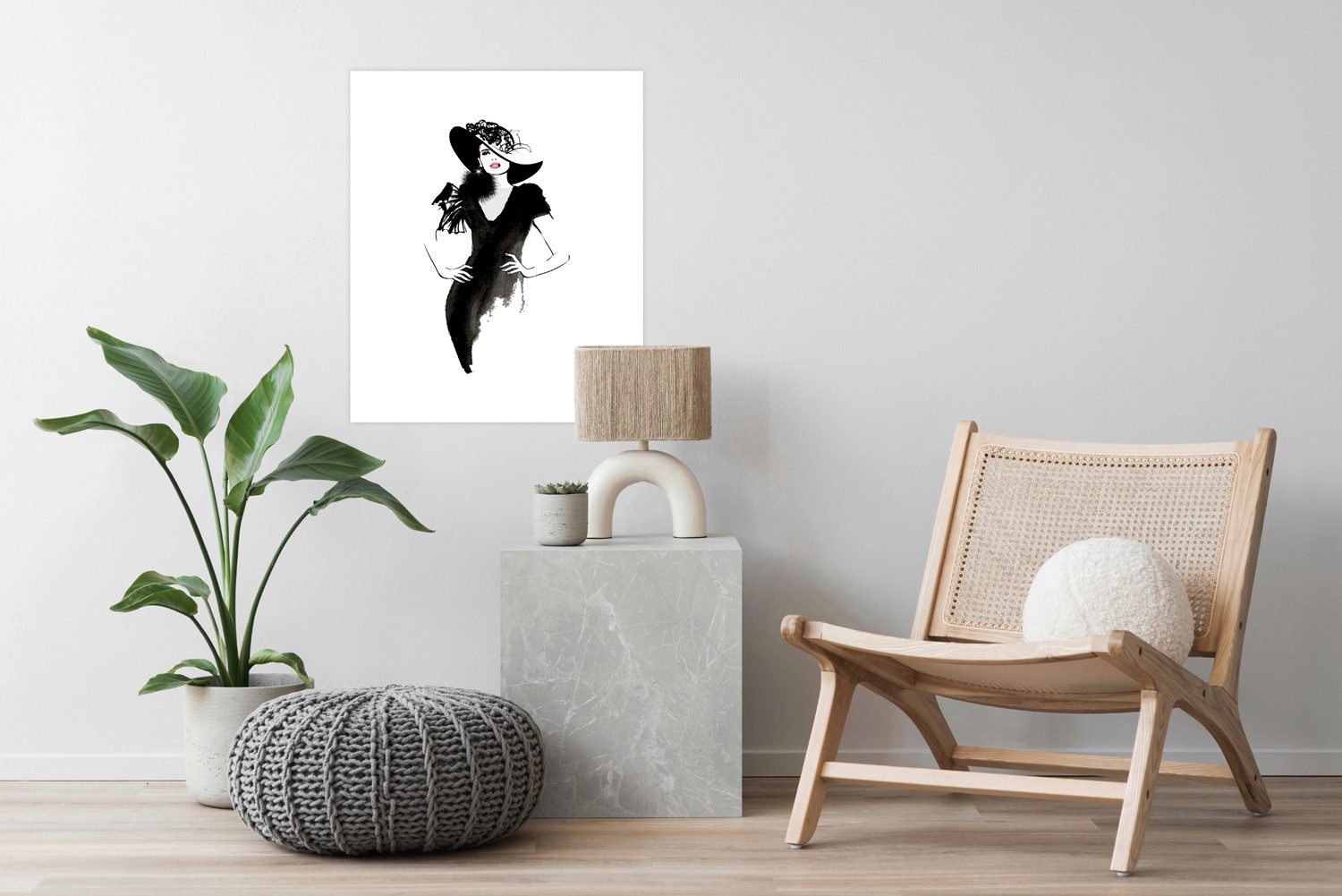 OTTO home Плакат Skizze Hollywood, Изображения von Frauen, Fashion, Frau, Magazincover, Mode, Modebilder (1 St), HD Premium Druck