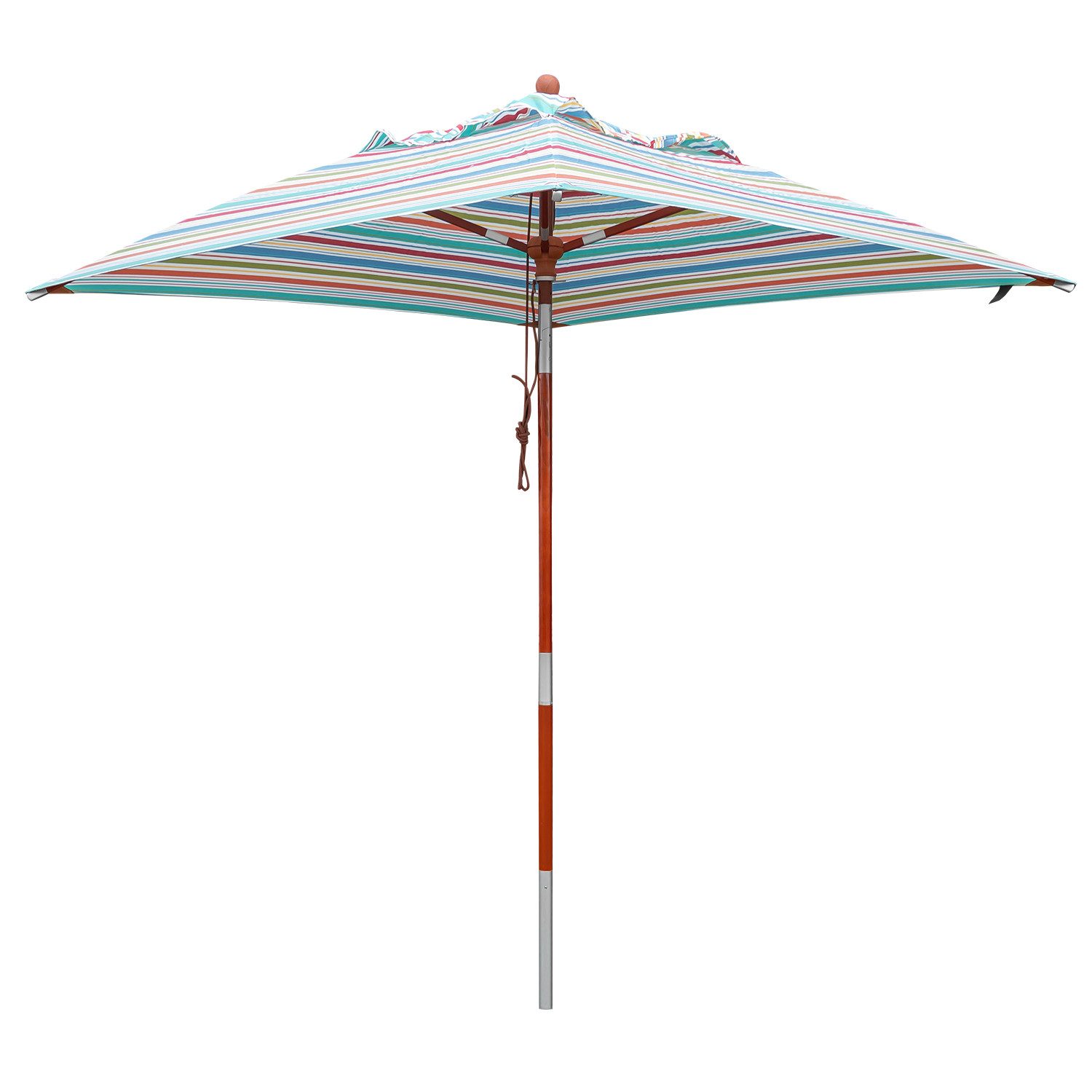 anndora-sonnenschirm Sonnenschirm 2 x 2 Meter 7 farbig gestreift, LxB: 200x200 cm, witterungsbeständiger Olefin Stoff - hohe Farbbeständigkeit