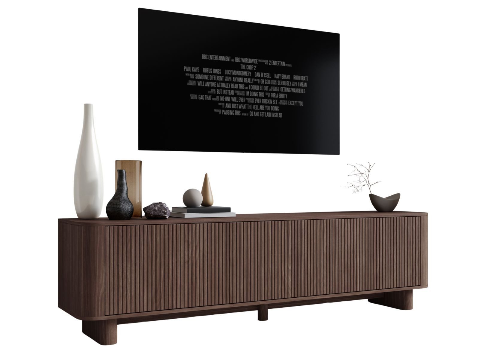Compleo TV-Schrank modern und Japandi Design, Lowboard 200 cm breit MADE IN EU, TOPSELLER
