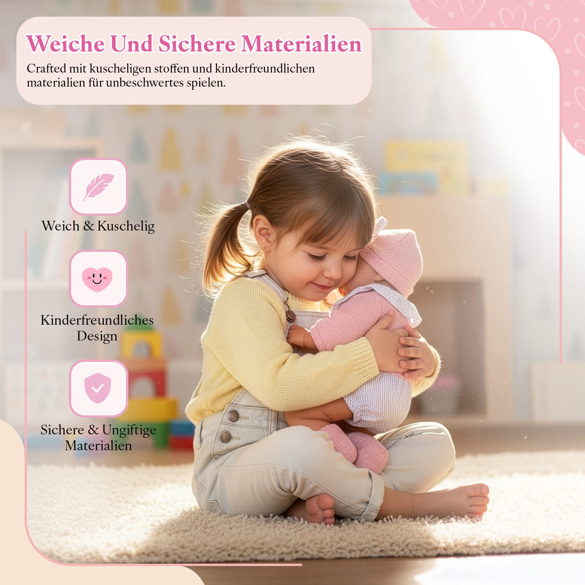 Kinderplay Dolls & Strollers Babypuppe Interaktive Babypuppe Lili 41 cm – mit Kokon – sprechend (Set) – Bild 5 von 5