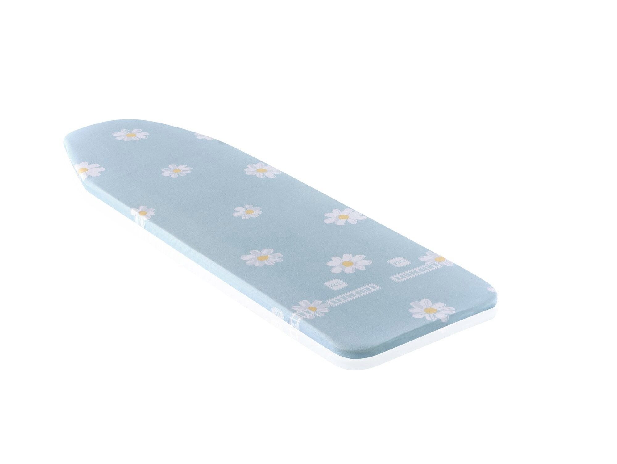 Leifheit Bügelbrettbezug Bügeltischbezug Cotton Classic S/M für Dampfstationen, Zubehör für Bügeltische bis 125 x 40 cm, 3 mm Schaumstoffpolsterung mit Spannclip