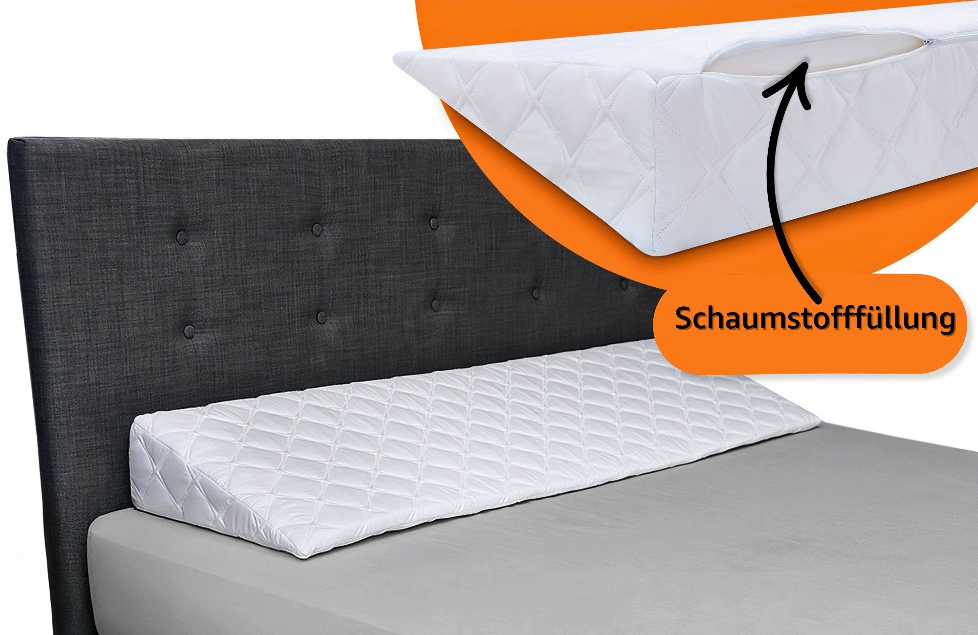Amazinggirl Keilkissen Bett und Sofa Rückenkissen Kopfteil - Schaumstoff mit Bezug Kissen